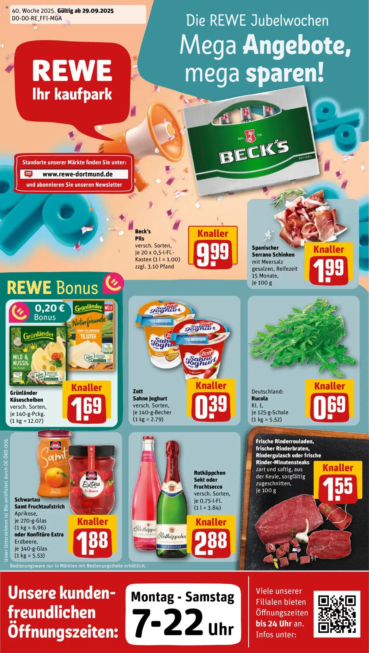 Rewe ihr Kaufpark Prospekt 	 – gültig ab 29.09.2025 | Seite: 1 | Produkte: Sekt, Serrano schinken, Schinken, Sahne
