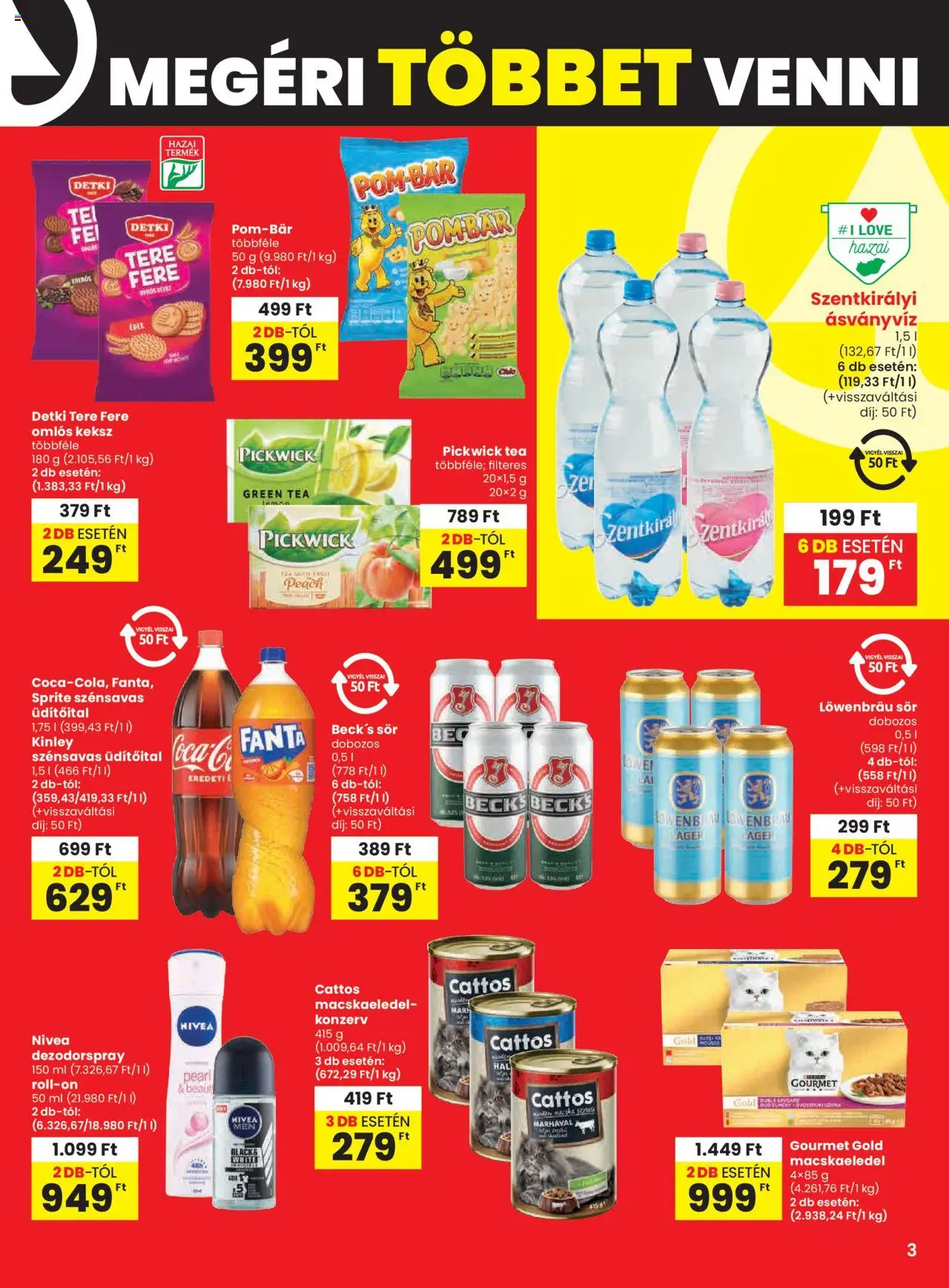 Spar Market akciós ujság - amely érvényes a következő dátumtól: 29.05.2025 | Oldal: 3 | Termékek: Macskaeledel, Ásványvíz, Tea, Keksz
