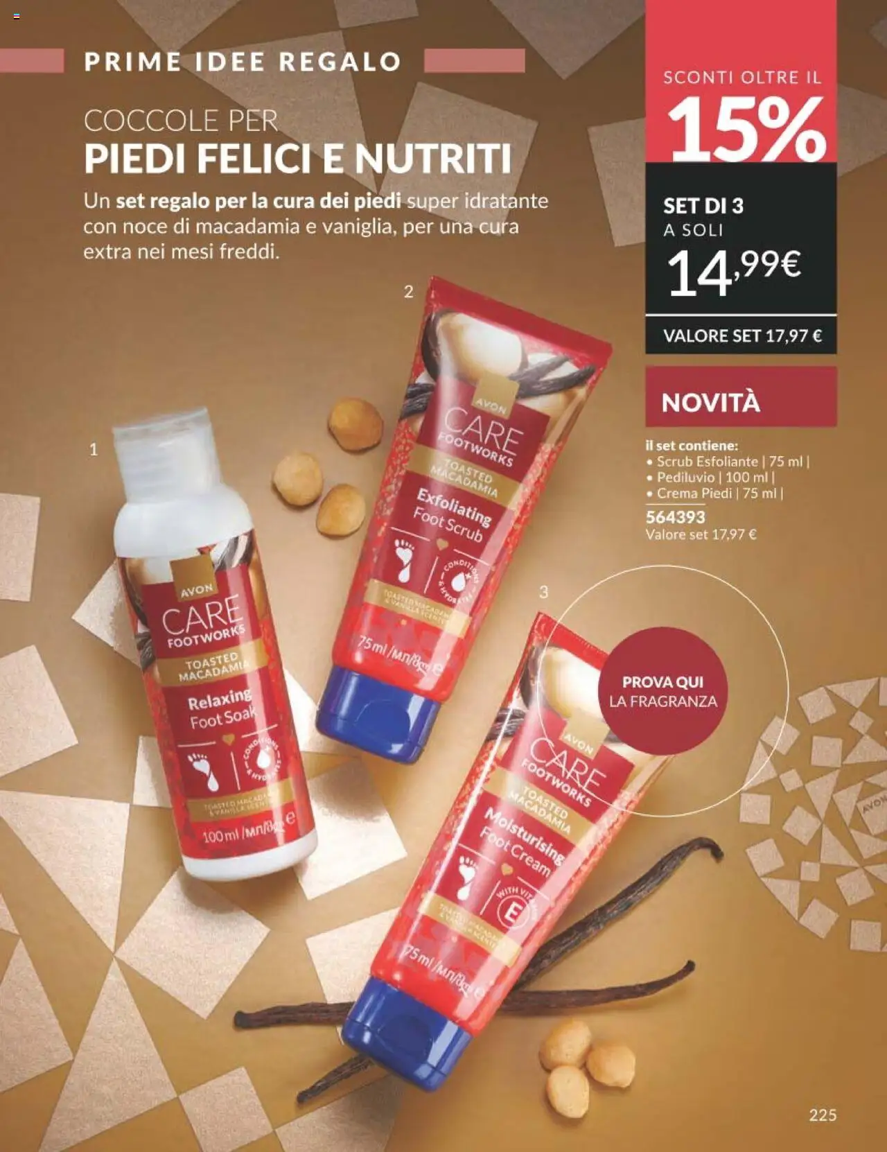 Volantino Avon del 01.10.2025 | Pagina: 225 | Prodotti: Crema, Scrub, Crema piedi, Fragranza