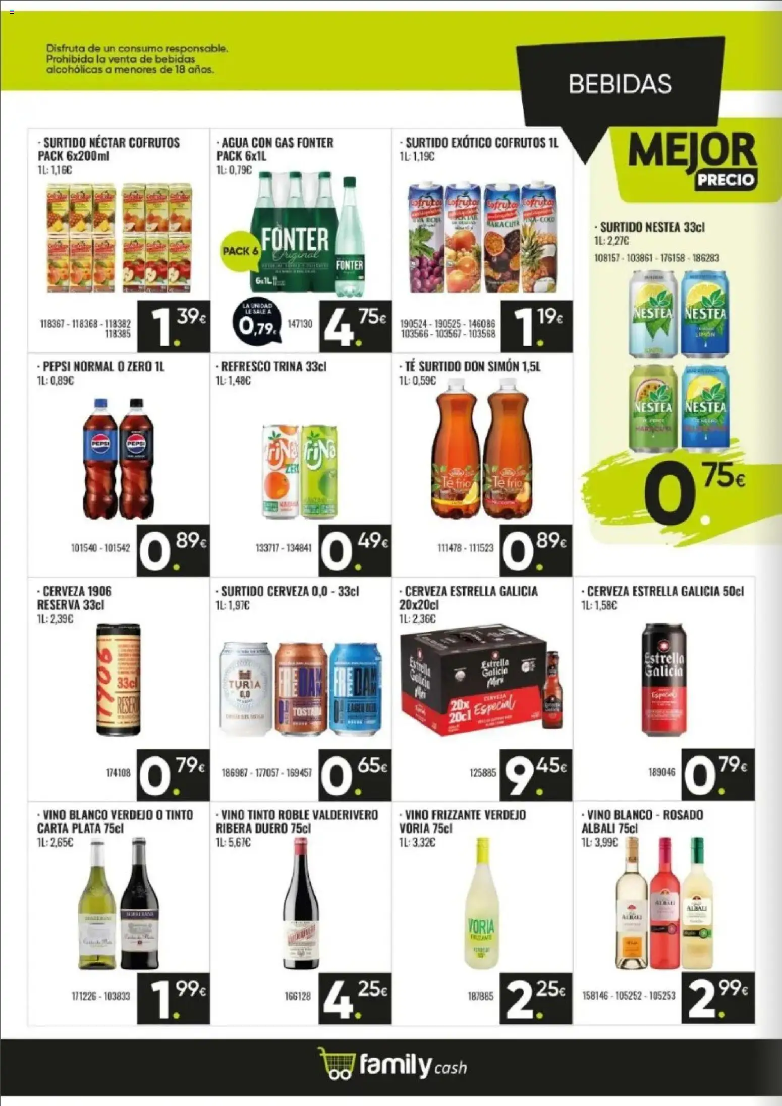 Family Cash folleto │ válido desde el 06.04.2026 | Página: 12 | Productos: Vino, Cerveza, Agua con gas, Néctar
