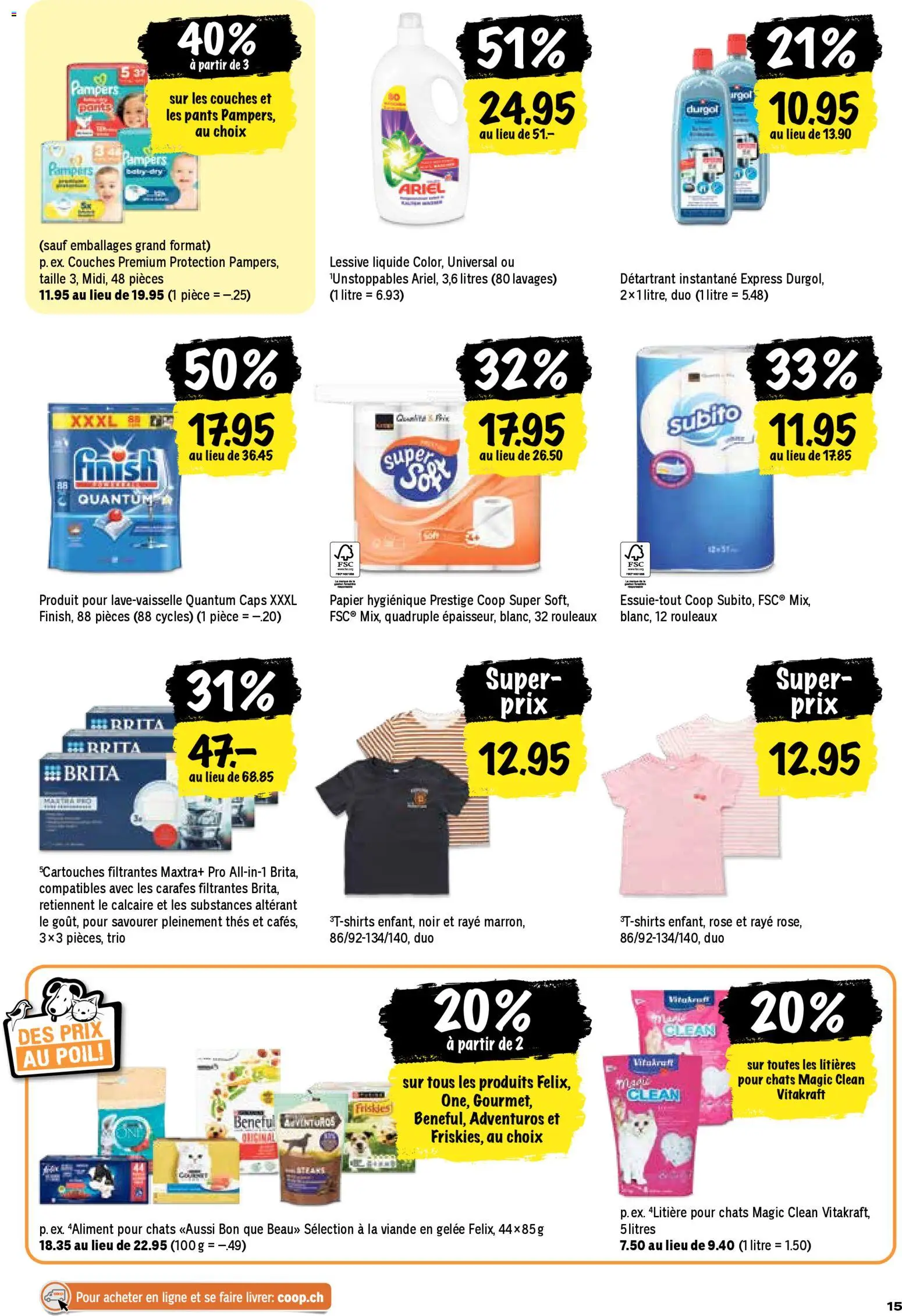 Coop aktionen FR – gültig ab 19.03.2026 | Seite: 15 | Produkte: T-Shirt, Pampers
