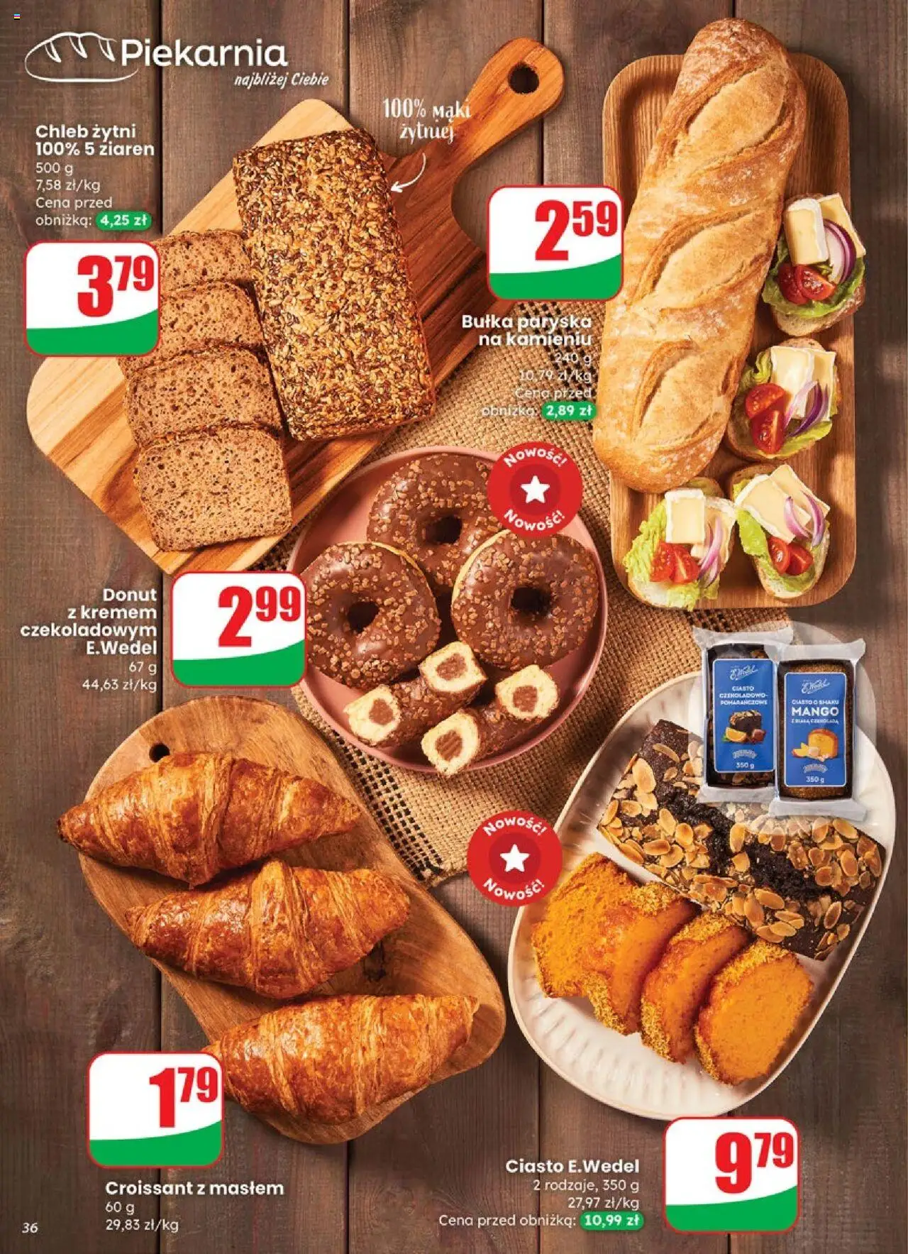 Dino Gazetka od 08.10.2025 | Strona: 36 | Produkty: Piekarnia, Bułka, Donut, Chleb