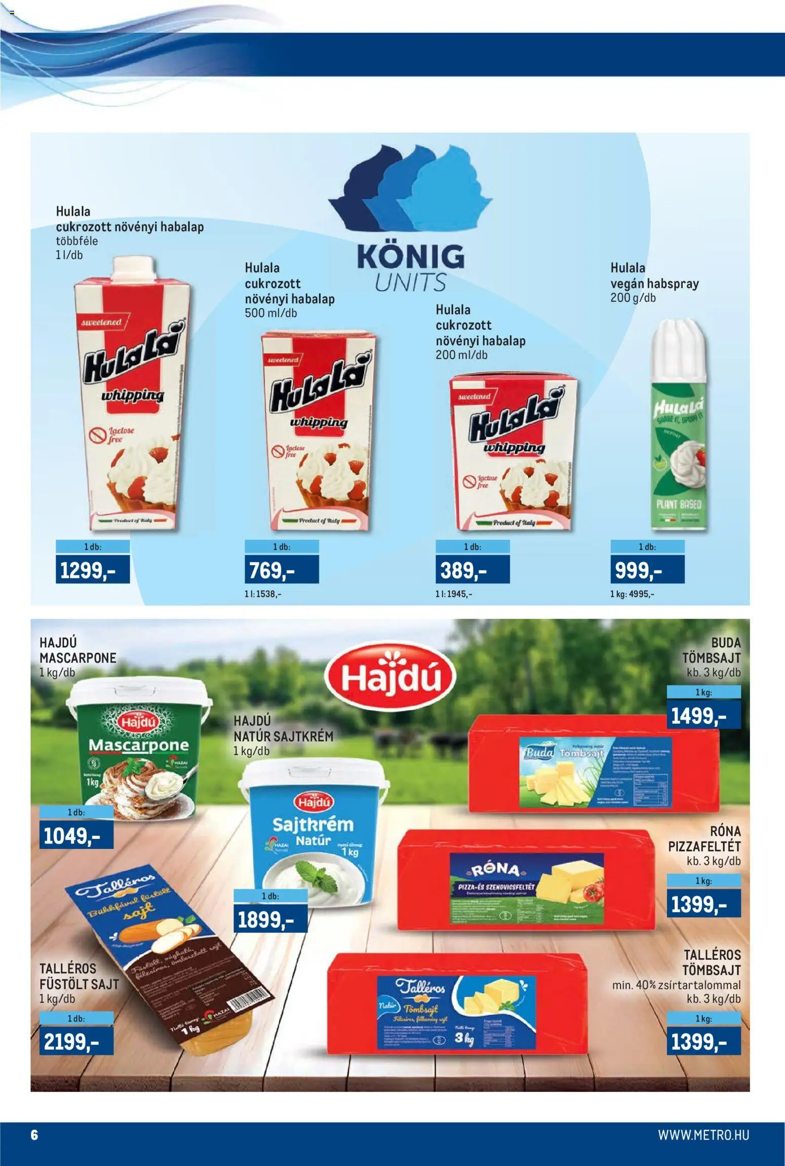 Metro akciós ujság - amely érvényes a következő dátumtól: 16.04.2026 | Oldal: 6 | Termékek: Füstölt sajt, Sajt, Mascarpone, Vegán