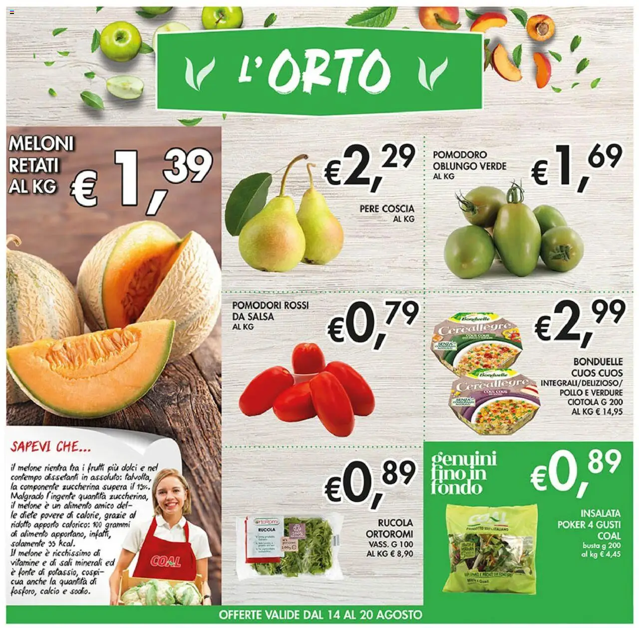 Volantino Coal del 14.08.2025 | Pagina: 2 | Prodotti: Verdure, Salsa, Pomodoro, Melone