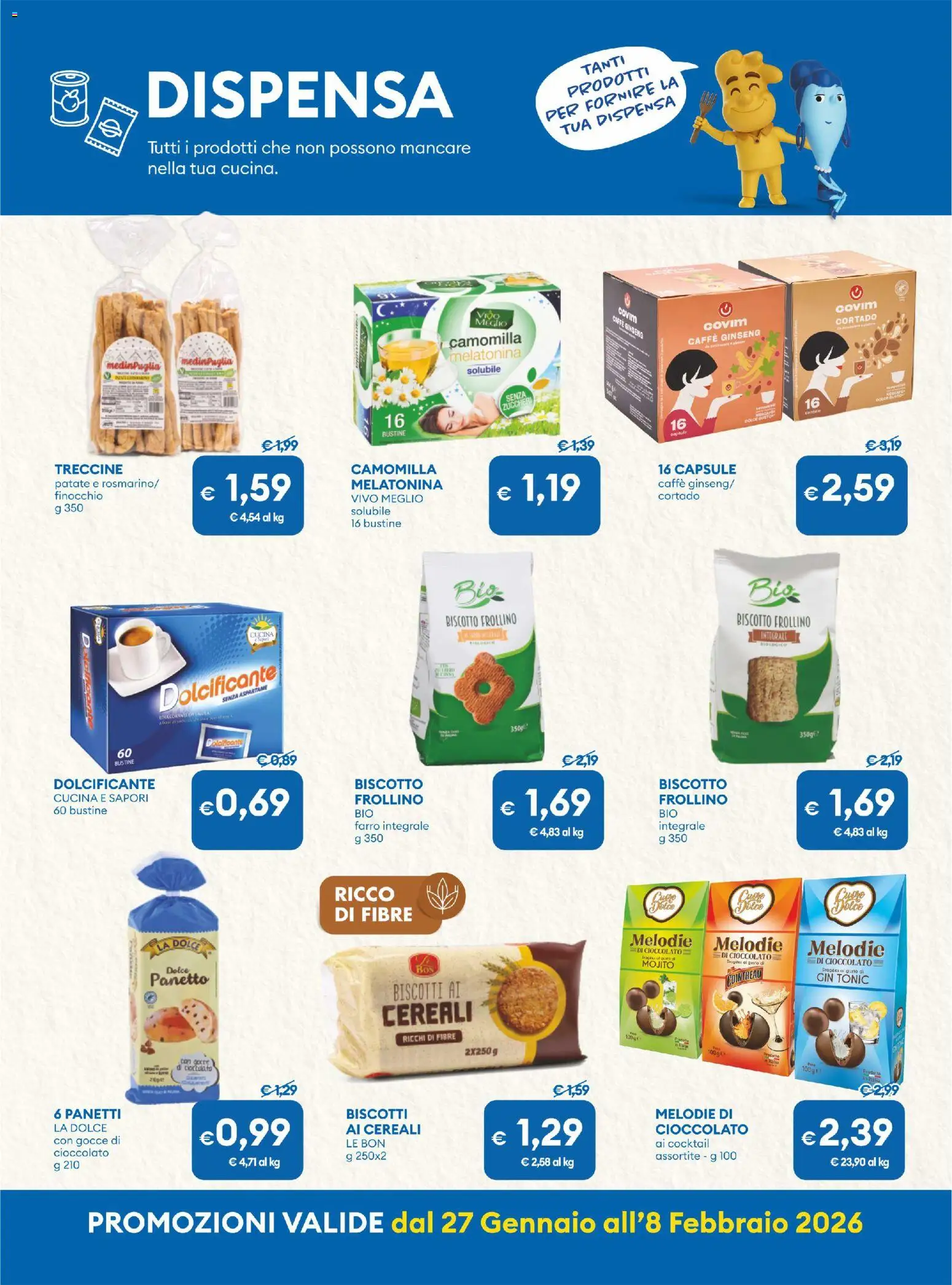 Volantino MD Discount del 27.01.2026 | Pagina: 18 | Prodotti: Dolcificante, Caffè, Cereali, Biscotti