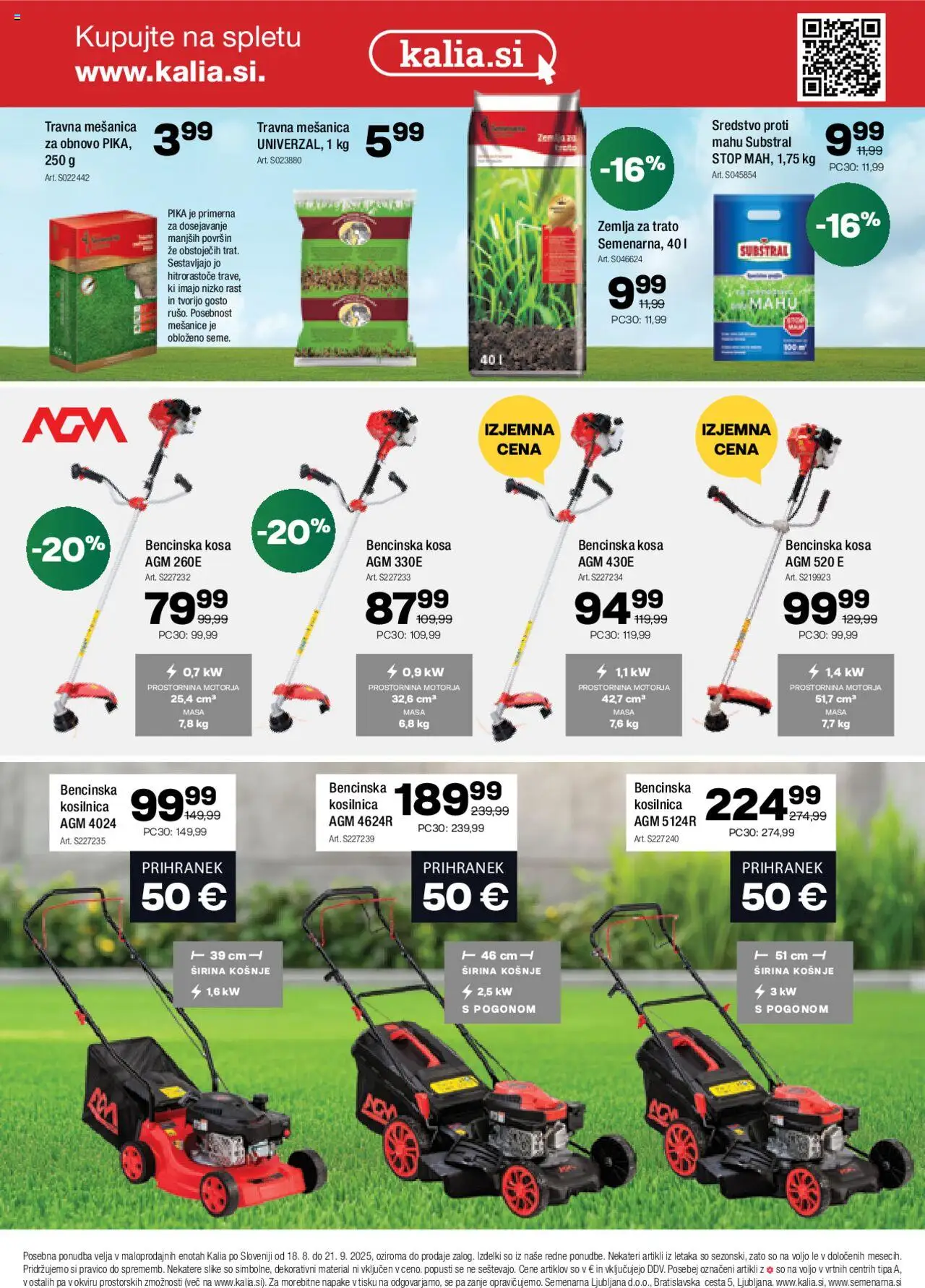 Kalia katalog │ velja od 18.08.2025 | Stran: 12 | Izdelki: Žemlja, Kosilnica, Bencinska kosa