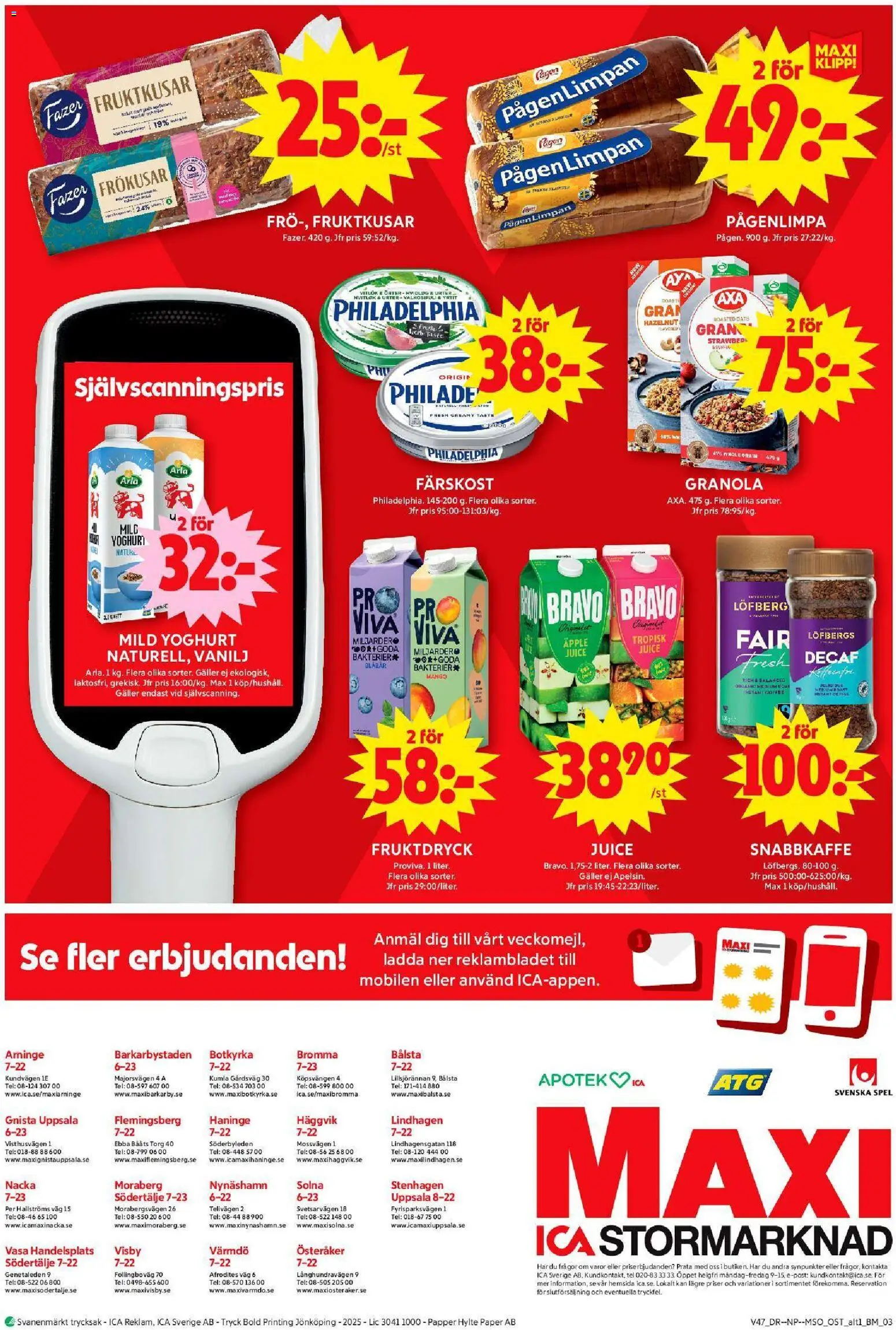 ICA Maxi reklamblad aktuell från 17.11.2025 | Sida: 14 | Produkter: Yoghurt, Äpple, Papper, Blåbär