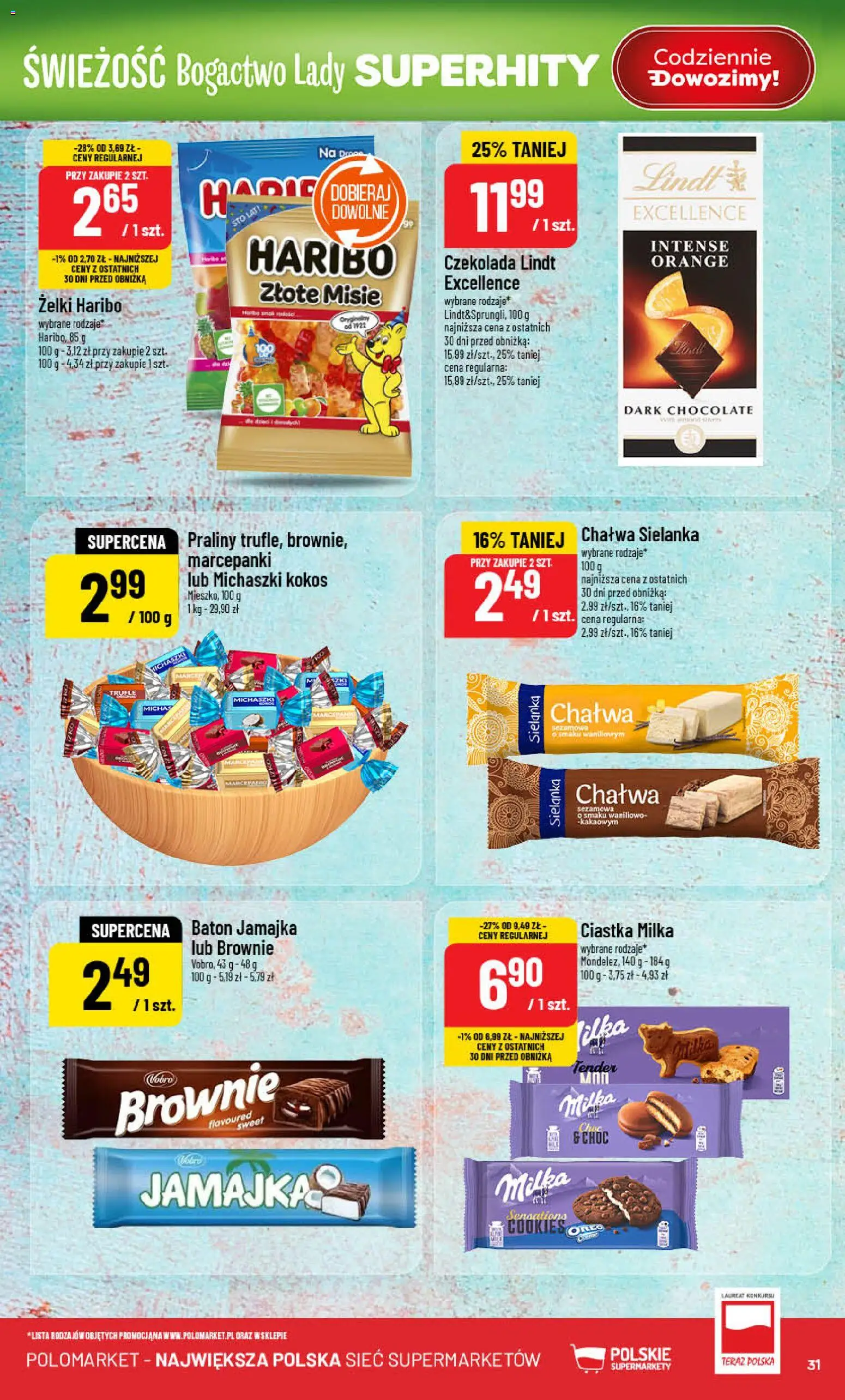 POLOmarket Gazetka od 21.01.2026 | Strona: 31 | Produkty: Milka, Żelki, Czekolada, Brownie