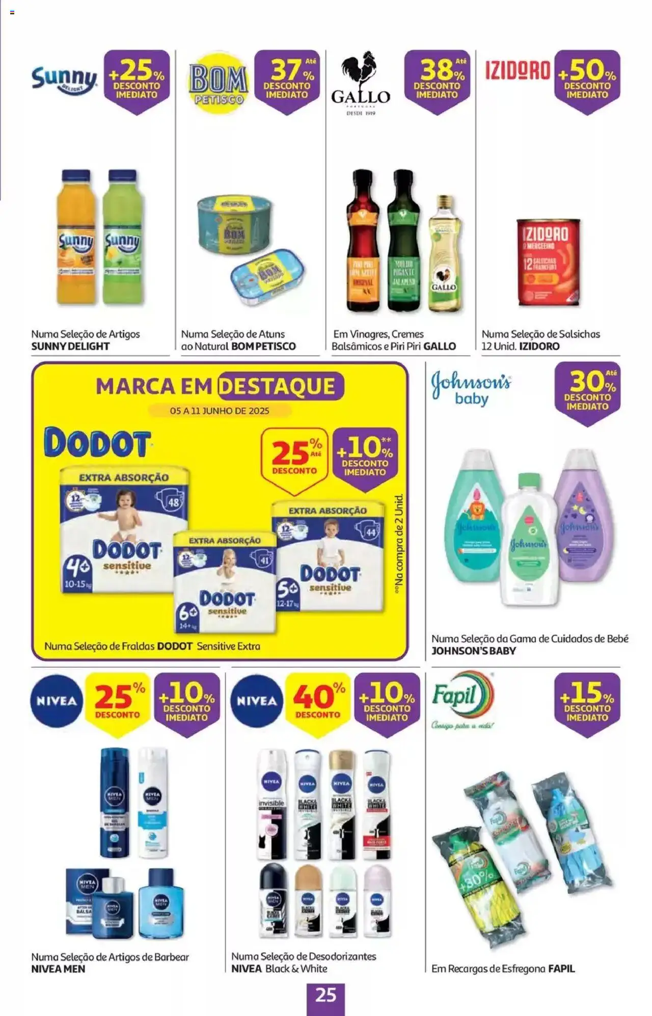 Auchan - Folheto Viagem e Praia │ válido de 02.06.2025 | Página: 25 | Produtos: Fraldas, Fraldas dodot