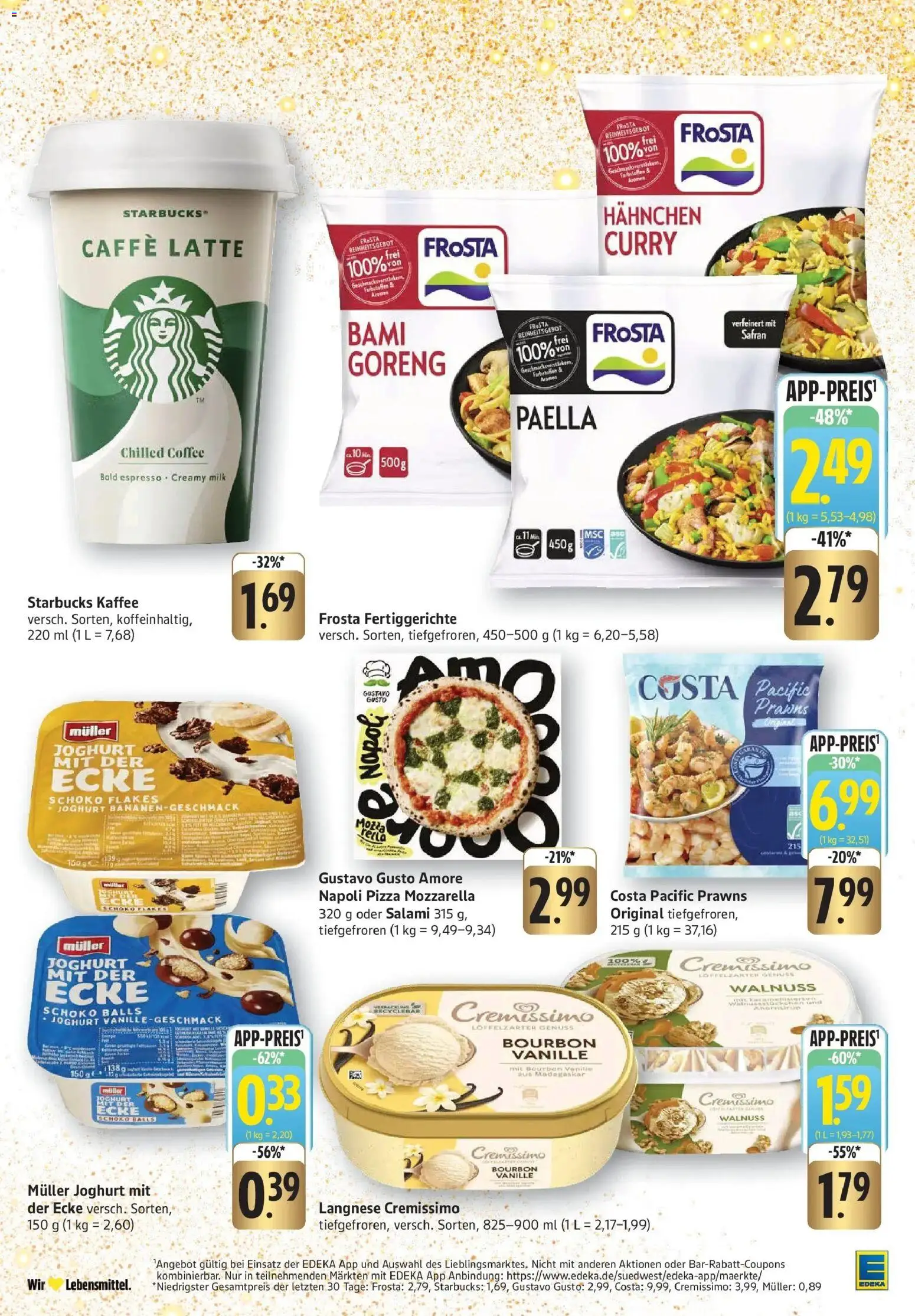 Edeka prospekt Pfungstadt	 – gültig ab 08.12.2025 | Seite: 17 | Produkte: Langnese, Langnese cremissimo, Starbucks, Salami