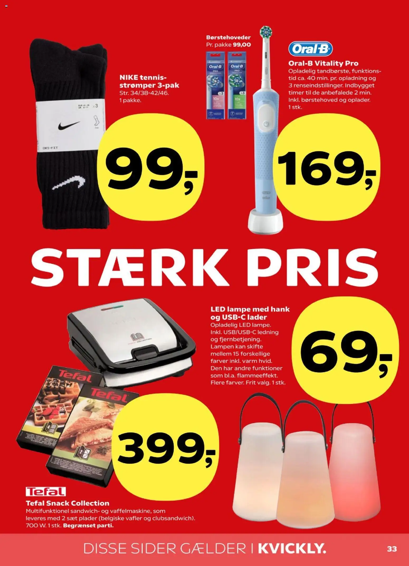 Kvickly tilbudsavis – gyldig fra 13.03.2026 | Side: 34 | Produkter: Lampe, Vafler, Søm, Strømper