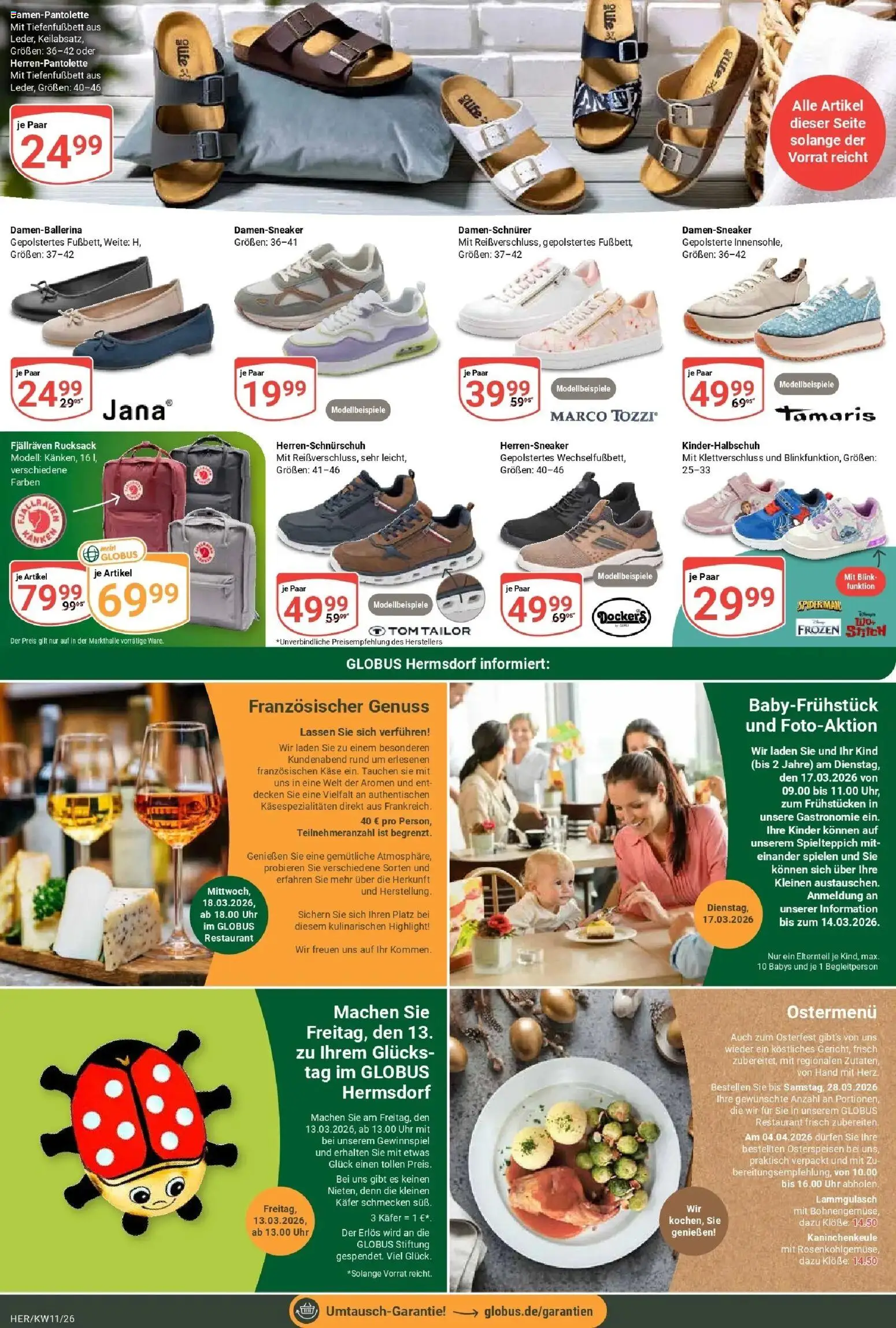 Globus prospekt Hermsdorf	 – gültig ab 09.03.2026 | Seite: 26 | Produkte: Käse, Rucksack, Uhr