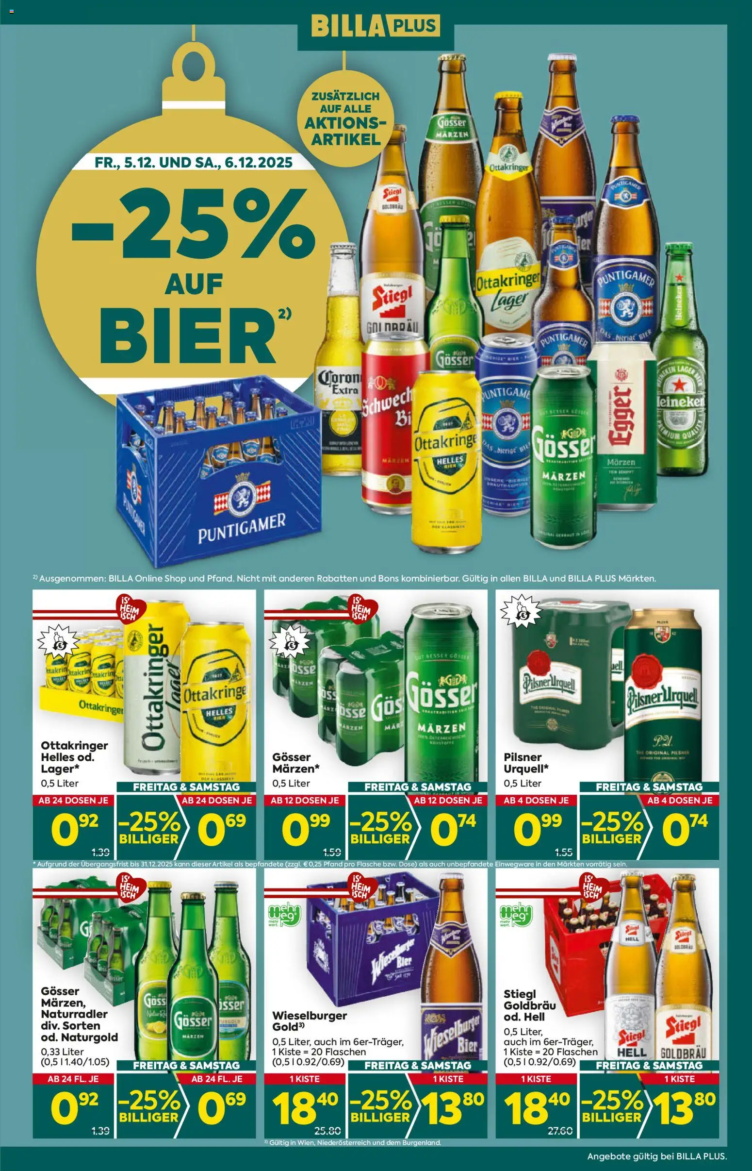 Billa Plus Flugblatt - Burgenland gültig ab 04.12.2025 | Seite: 3 | Produkte: Bier