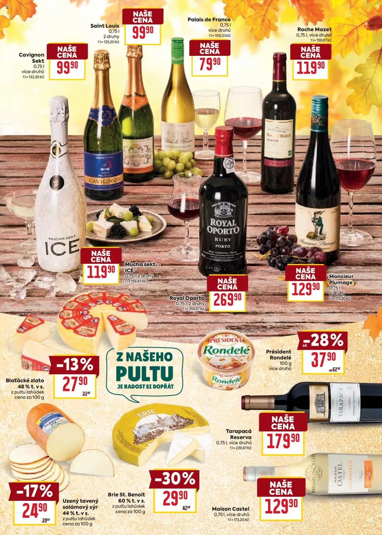 Billa leták - Podzimní nápoje od 10.09.2025 | Strana: 3 | Produkty: Tarapaca, Merlot, Sekt, Brie