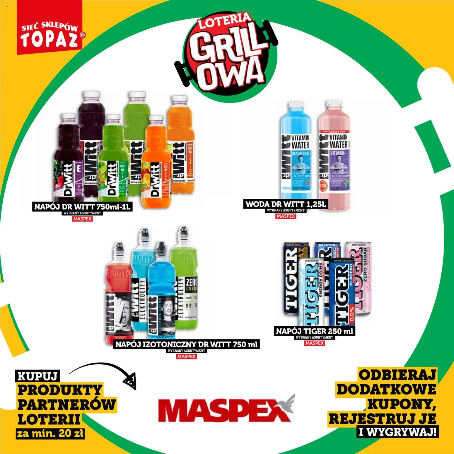 Topaz gazetka - Kupuj, Grilluj I Wygrywaj od 20.04.2026 | Strona: 50 | Produkty: Grill, Woda