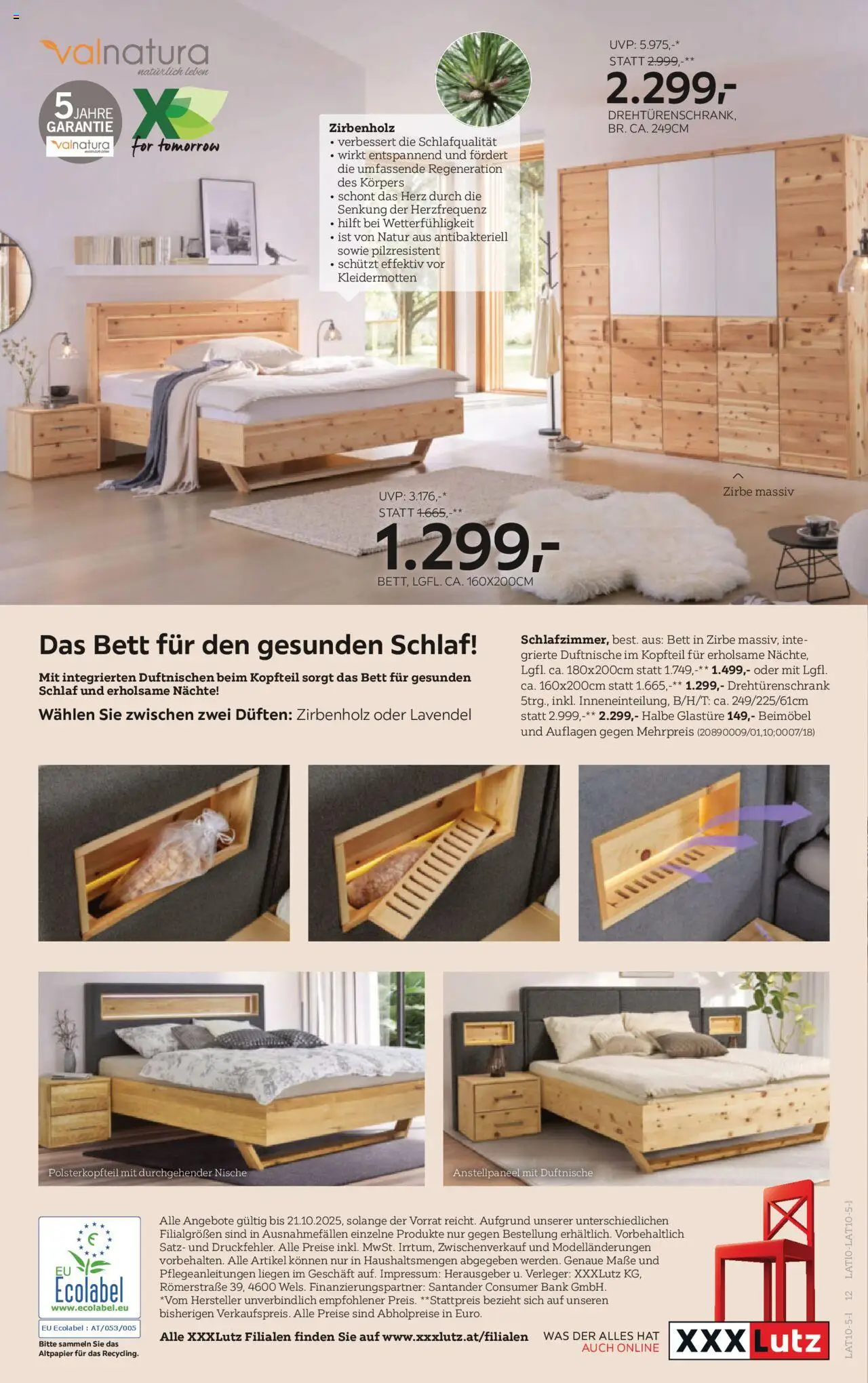 XXXLutz Schlafzimmer und Wohnraum gültig ab 07.10.2025 | Seite: 12 | Produkte: Bett