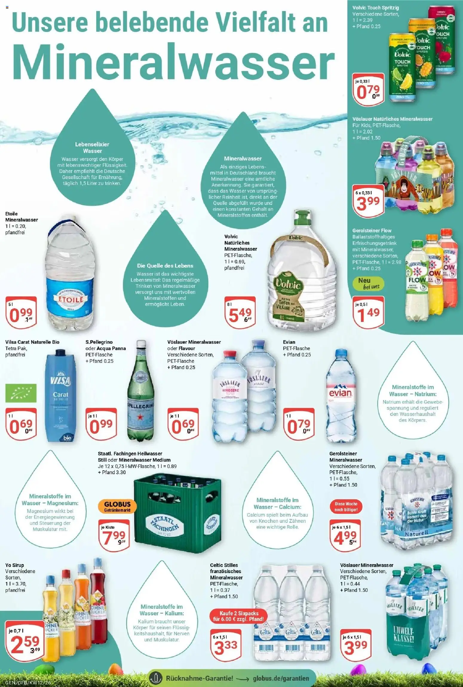 Globus prospekt Gensingen	 – gültig ab 15.03.2026 | Seite: 22 | Produkte: Mineralwasser, Himbeere, Volvic, Gerolsteiner