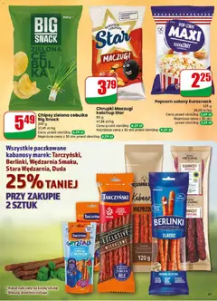 Pogląd oferty "Chipsy zielona cebulka Big Snack, 200 g" - ważna od 08.04.2026 | Strona: 47 | Produkty: Chipsy, Kabanosy z kurczaka, Kabanosy, Popcorn