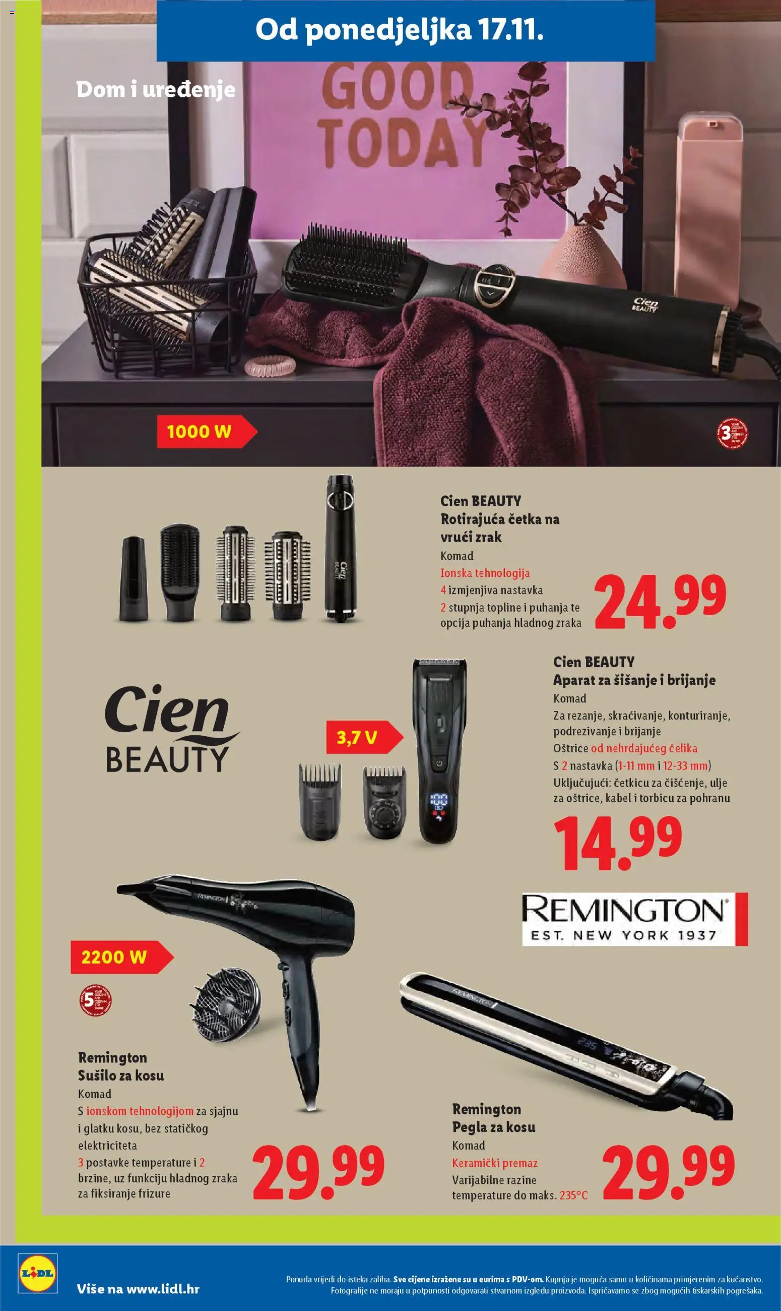 Lidl katalog | vrijedi od 17.11.2025 | Stranica: 56 | Proizvodi: Pegla za kosu, Četka, Ulje, Kabel