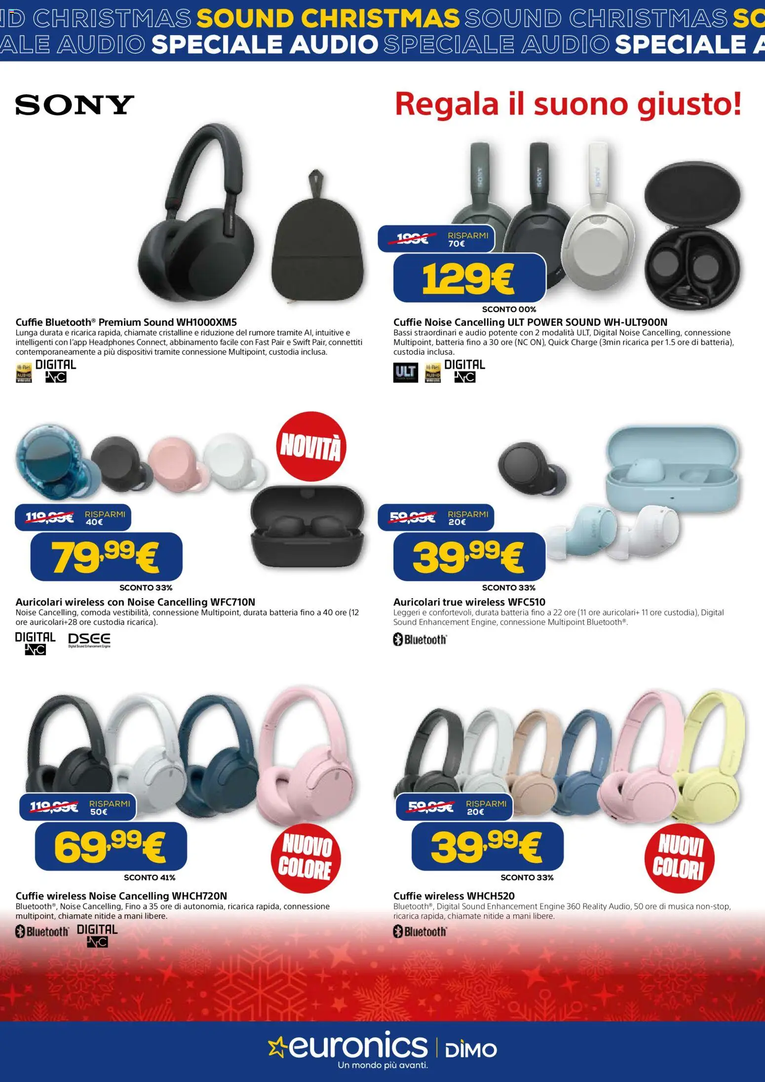 Volantino Euronics del 04.12.2025 | Pagina: 12 | Prodotti: Auricolari, Audio, Cuffie, Batteria