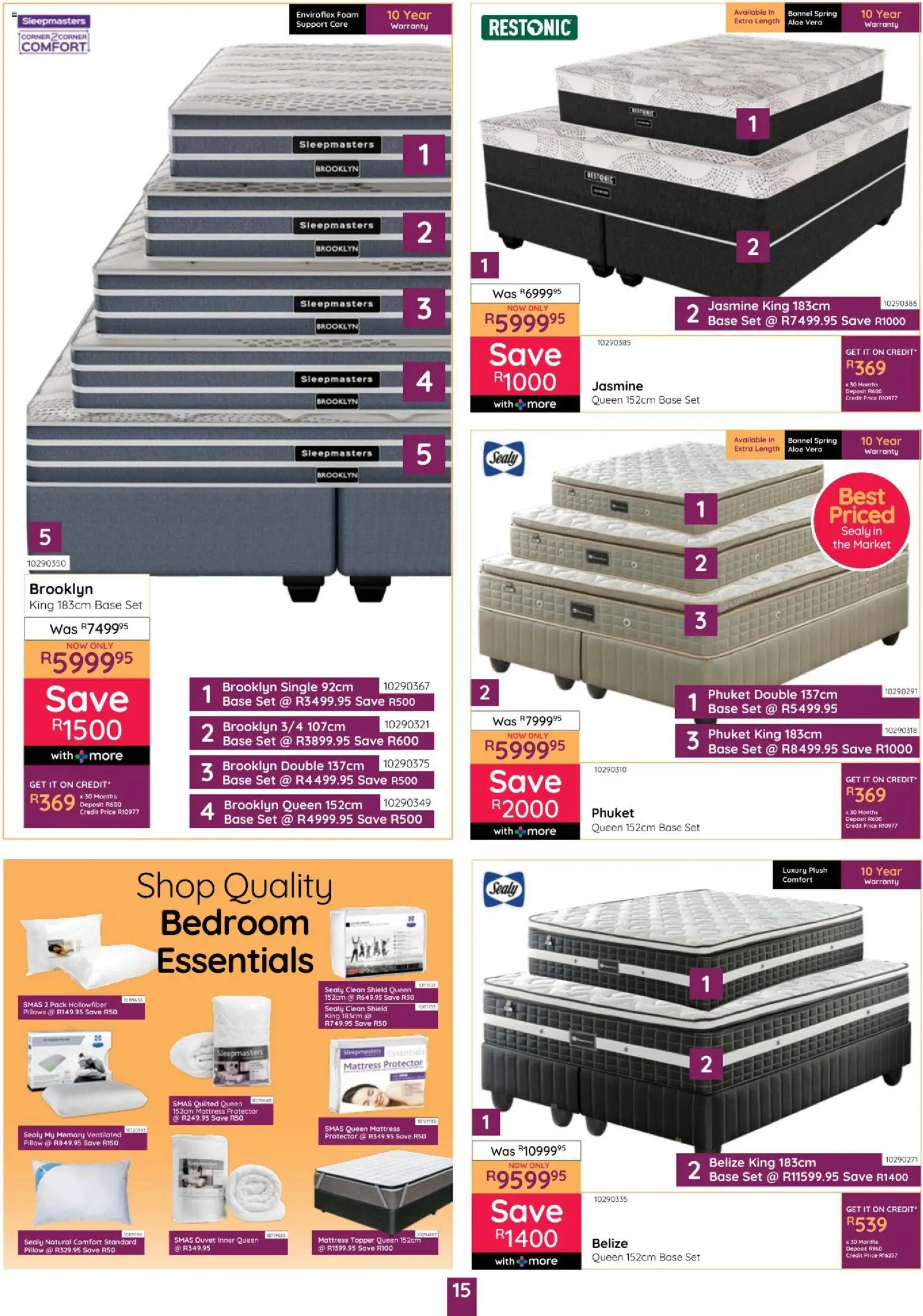New Bradlows catalogue – valid from 15.01.2026 | Page: 15 | Products: Duvet, Mattress, Pillow, Foam