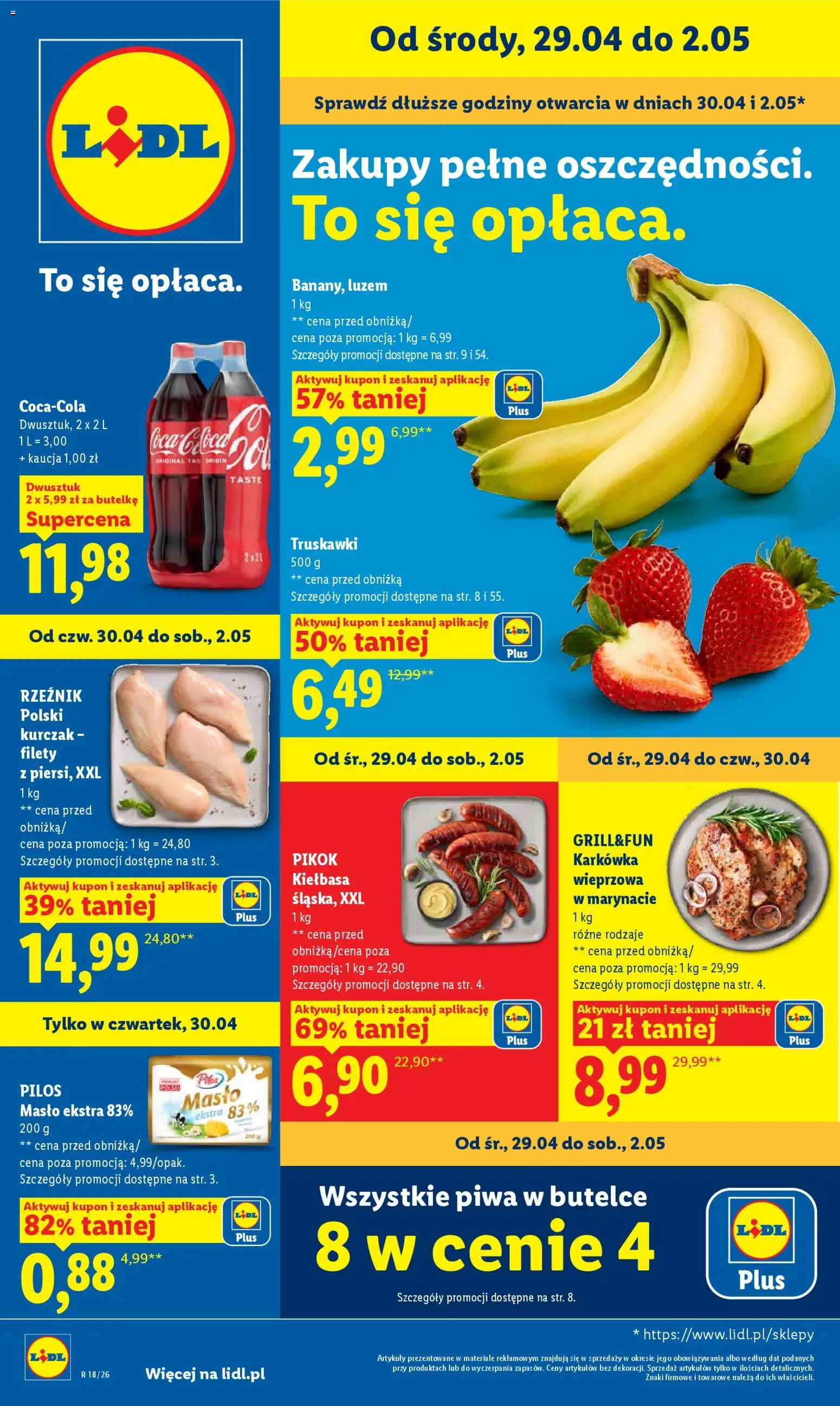 Lidl Polsko leták od 29.04.2026 | Strana: 1 | Produkty: Máslo, Pikok