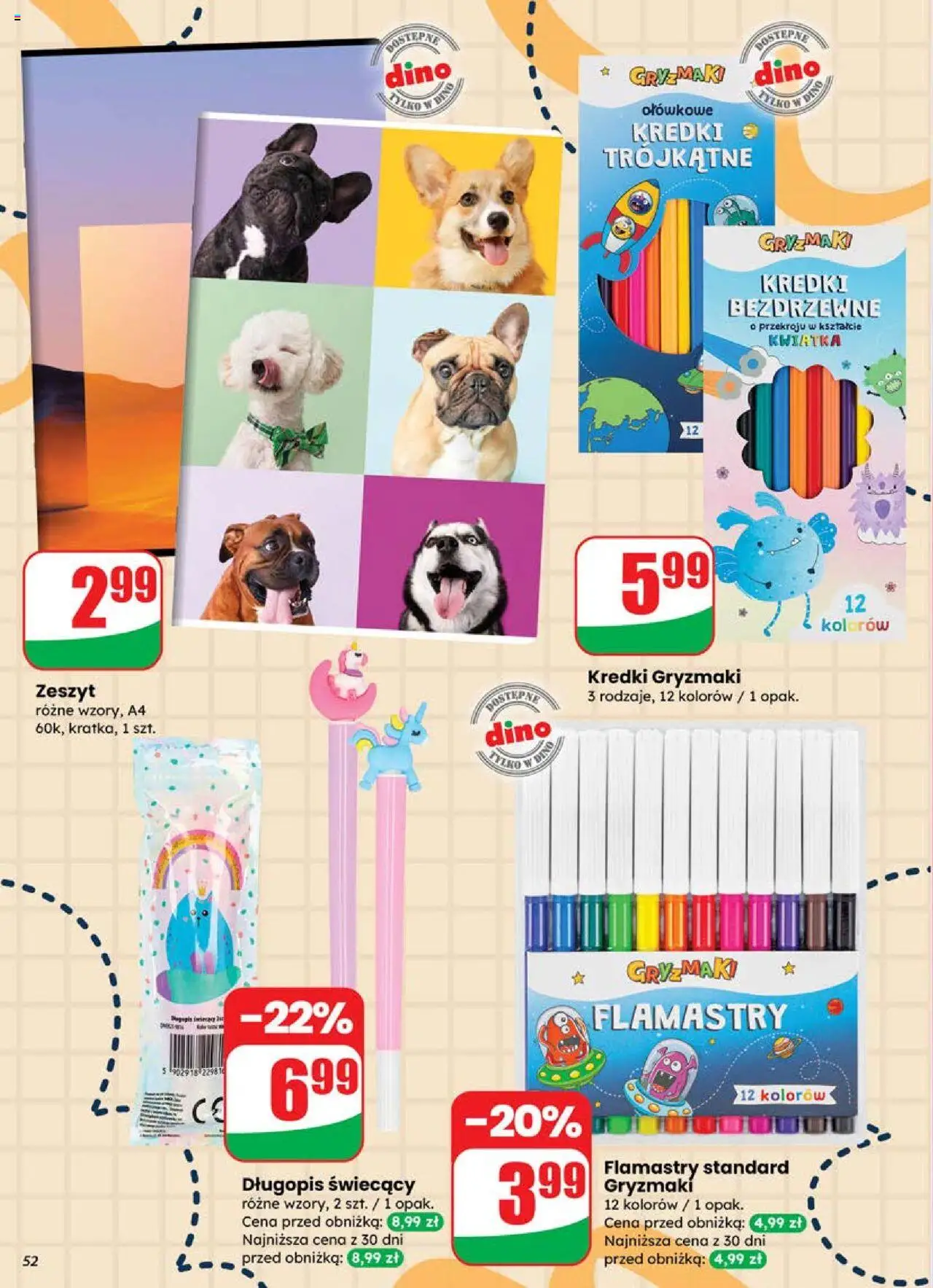 Dino Gazetka od 25.06.2025 | Strona: 52 | Produkty: Notebook, Zeszyt, Gry