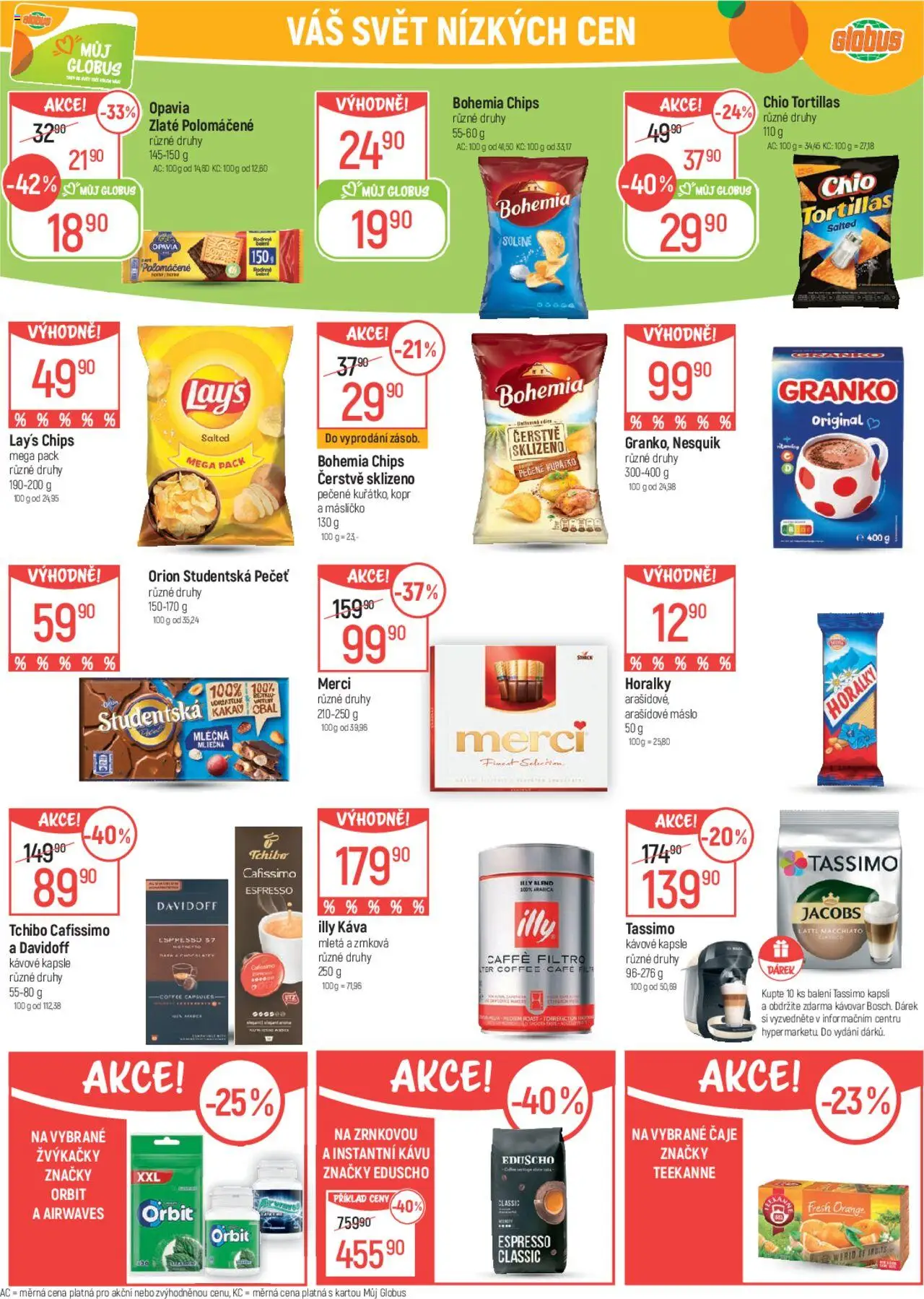 Globus leták od 27.08.2025 | Strana: 29 | Produkty: Čaje, Kávovar, Kakao, Bohemia chips