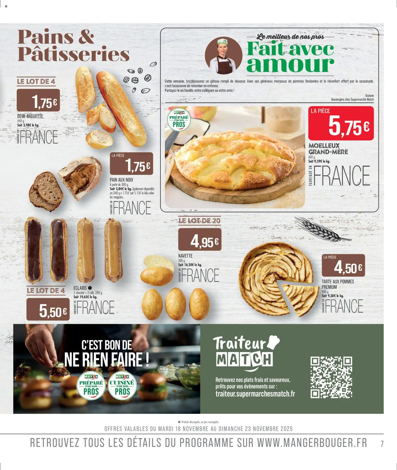{H1} | Page: 7 | Produits: Pain, Chocolat, Pommes, Noix