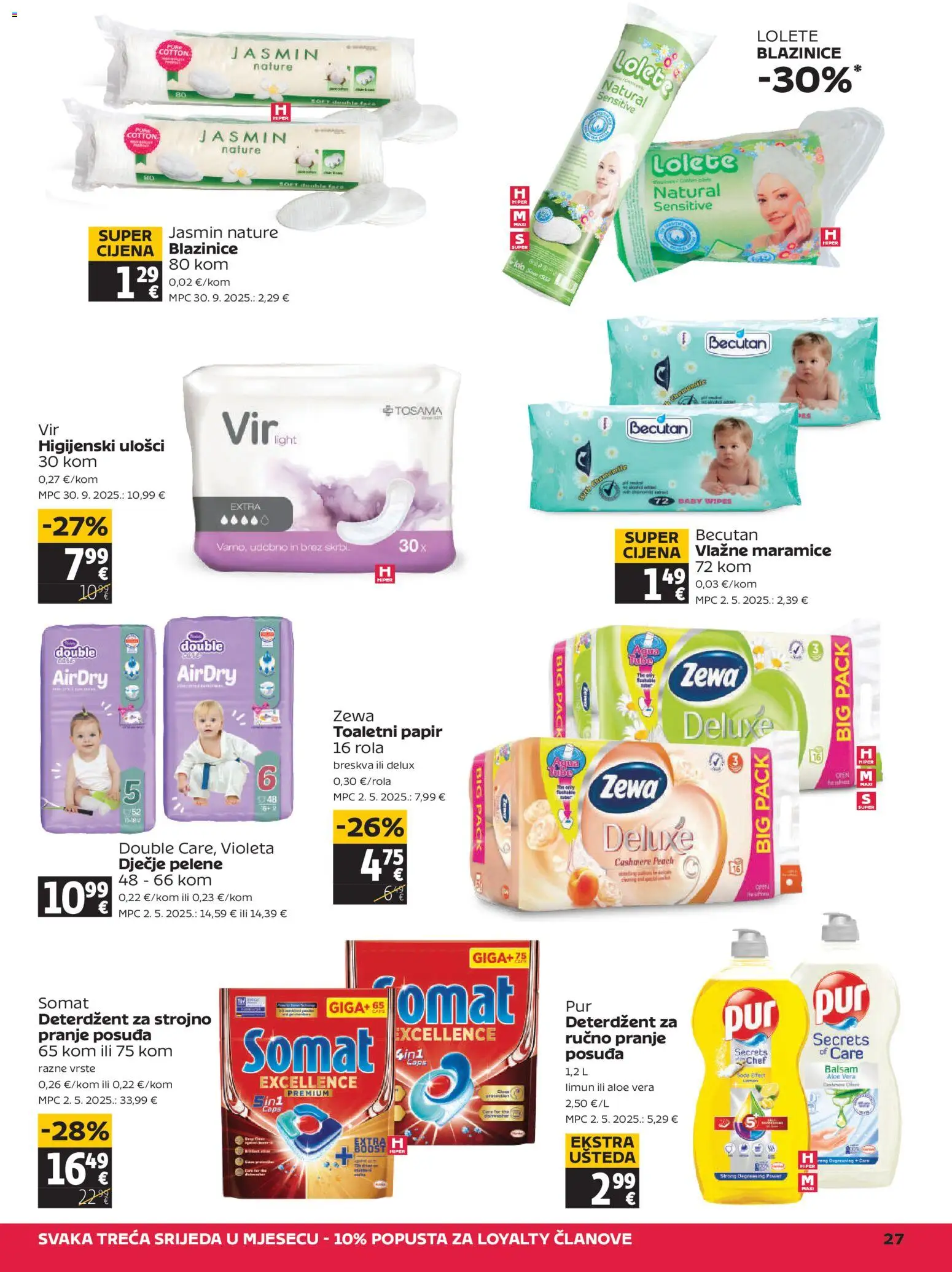 Tommy katalog | vrijedi od 11.12.2025 | Stranica: 27 | Proizvodi: Vlažne maramice, Deterdžent za pranje posuđa, Toaletni papir, Breskva