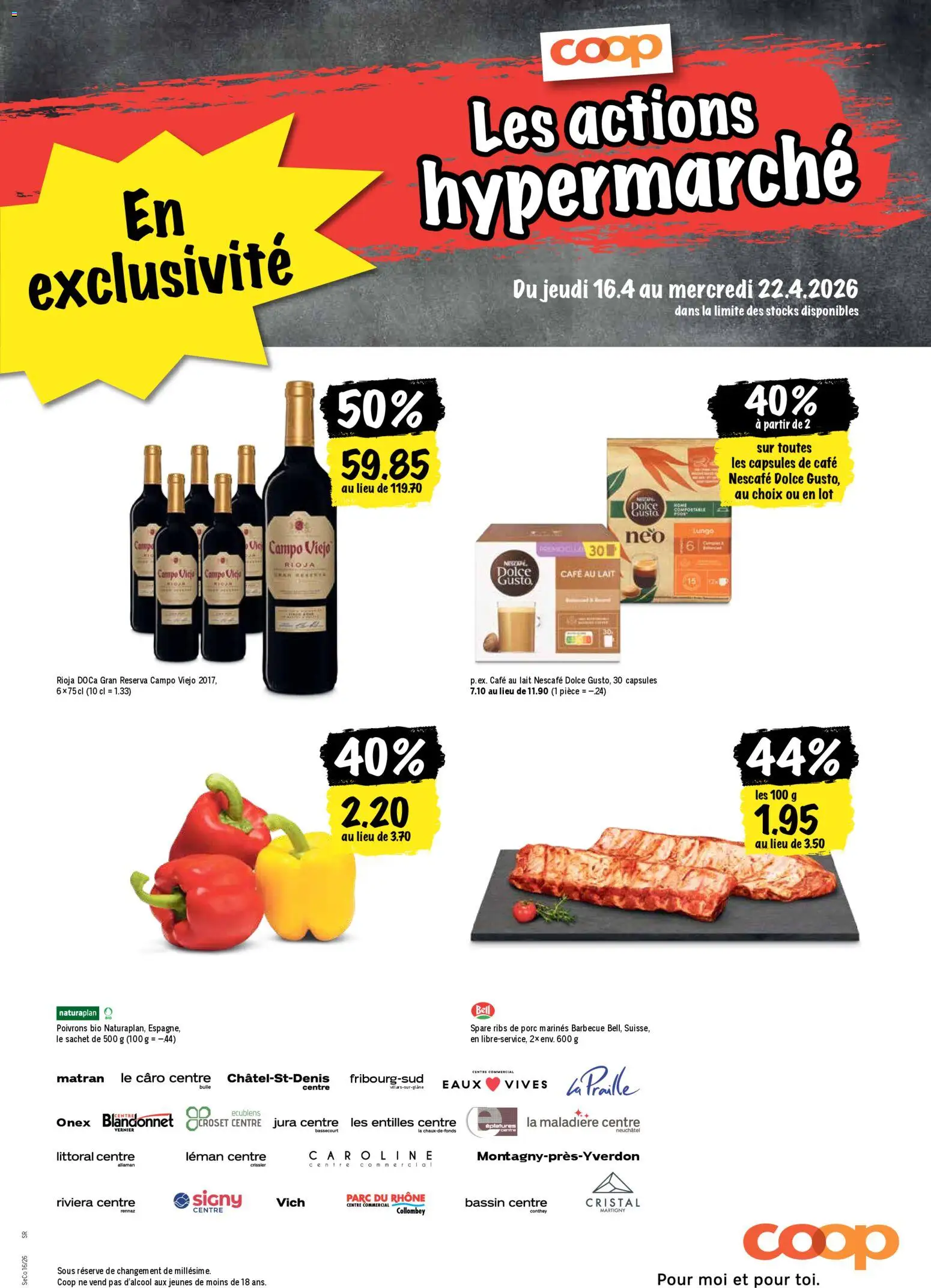 Coop aktionen FR – gültig ab 16.04.2026 | Seite: 21 | Produkte: Jura, Spare Ribs, Flager