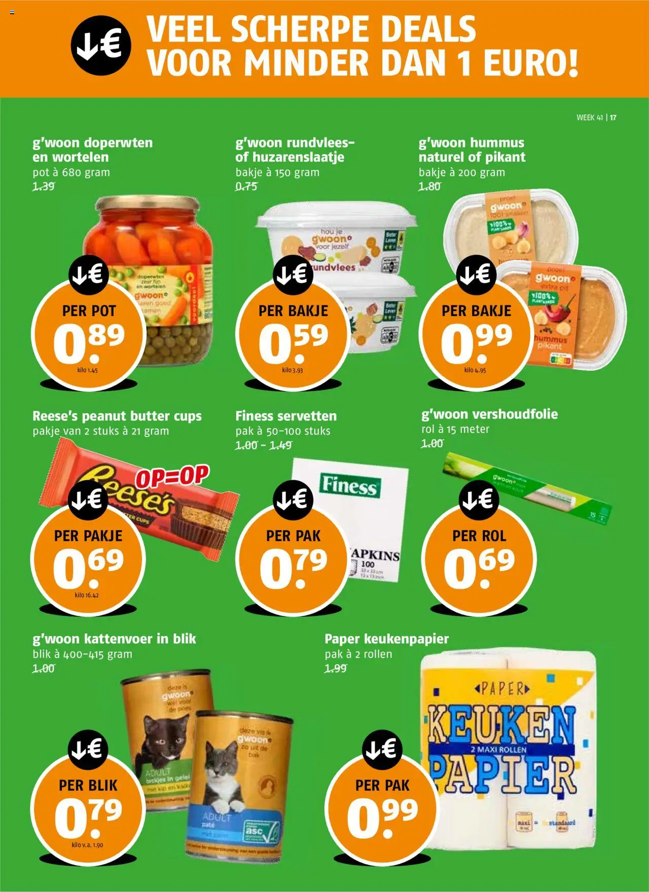 {H1} | Pagina: 17 | Producten: Wortelen, Keukenpapier, Pot, Papier