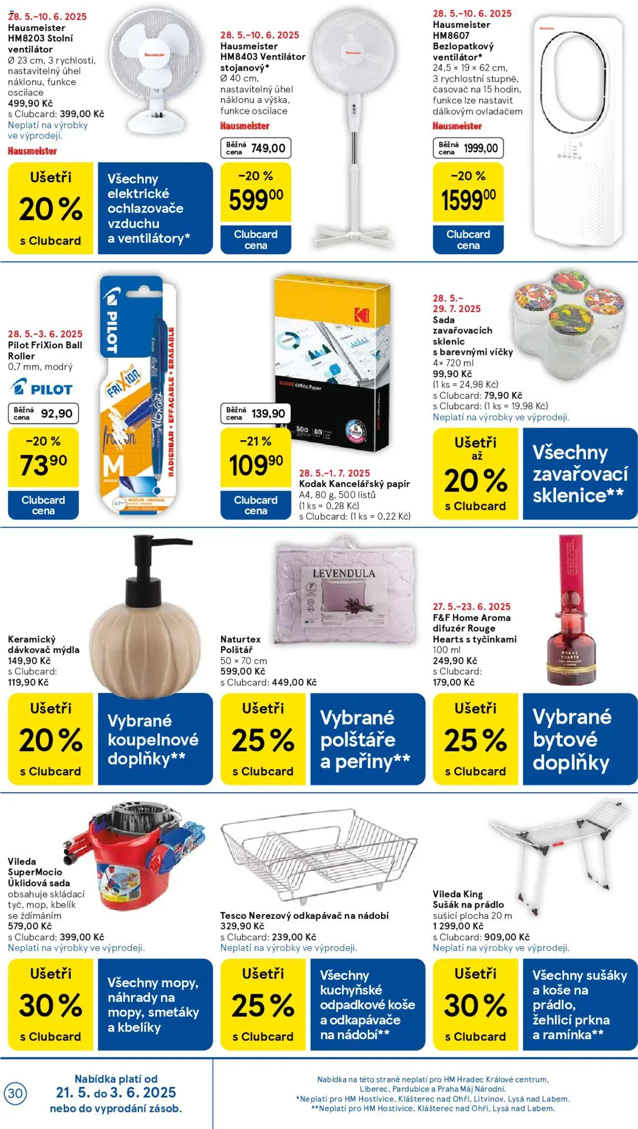 Tesco leták - Hypermarket od 28.05.2025 | Strana: 30 | Produkty: Aroma difuzér, Odkapávač, Časovač, Sklenice