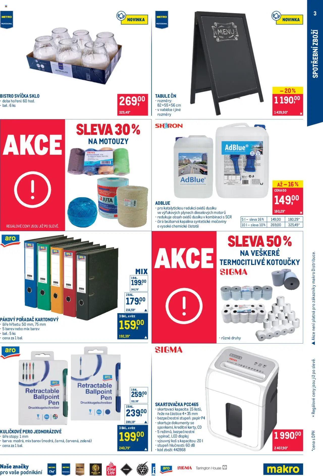 Makro leták - Spotřební zboží od 24.09.2025 | Strana: 3 | Produkty: Tabule, Skartovačka, Cd, LED