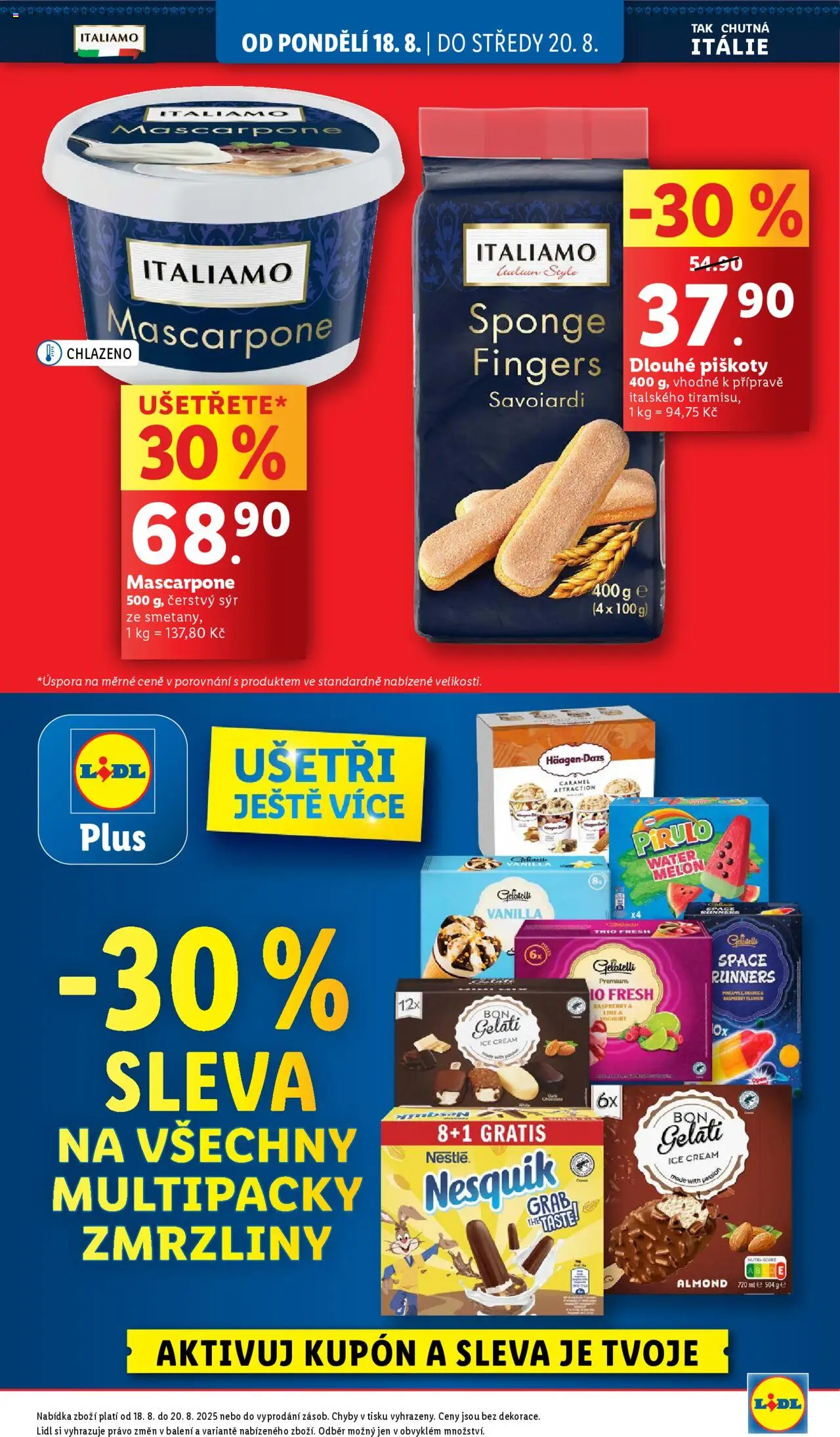 Lidl leták od 18.08.2025 | Strana: 3 | Produkty: Sýr, Nesquik, Mascarpone, Gelatelli