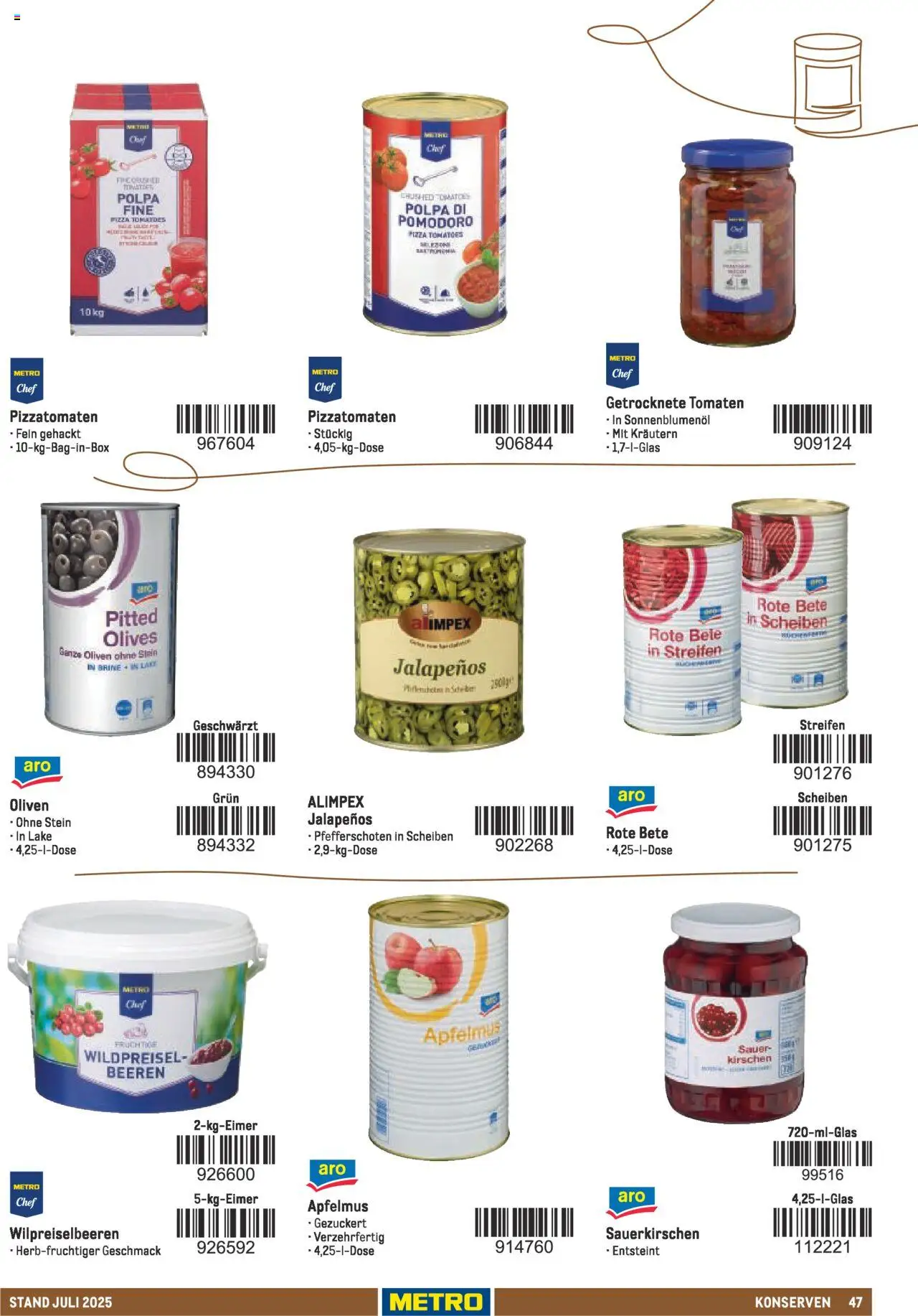 Metro - Sortimentskatalog Lieferservice – gültig ab 31.07.2025 | Seite: 47 | Produkte: Sonnenblumenol, Tomaten, Kirschen, Pizza