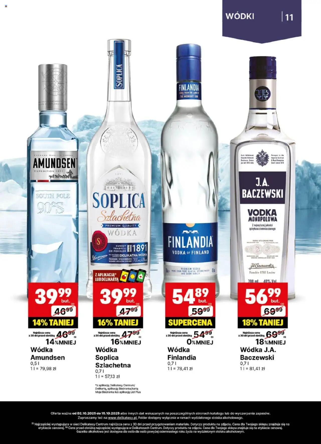 Delikatesy Centrum Gazetka - DeliBarek od 02.10.2025 | Strona: 11 | Produkty: Delikatesy, Vodka, Wódka