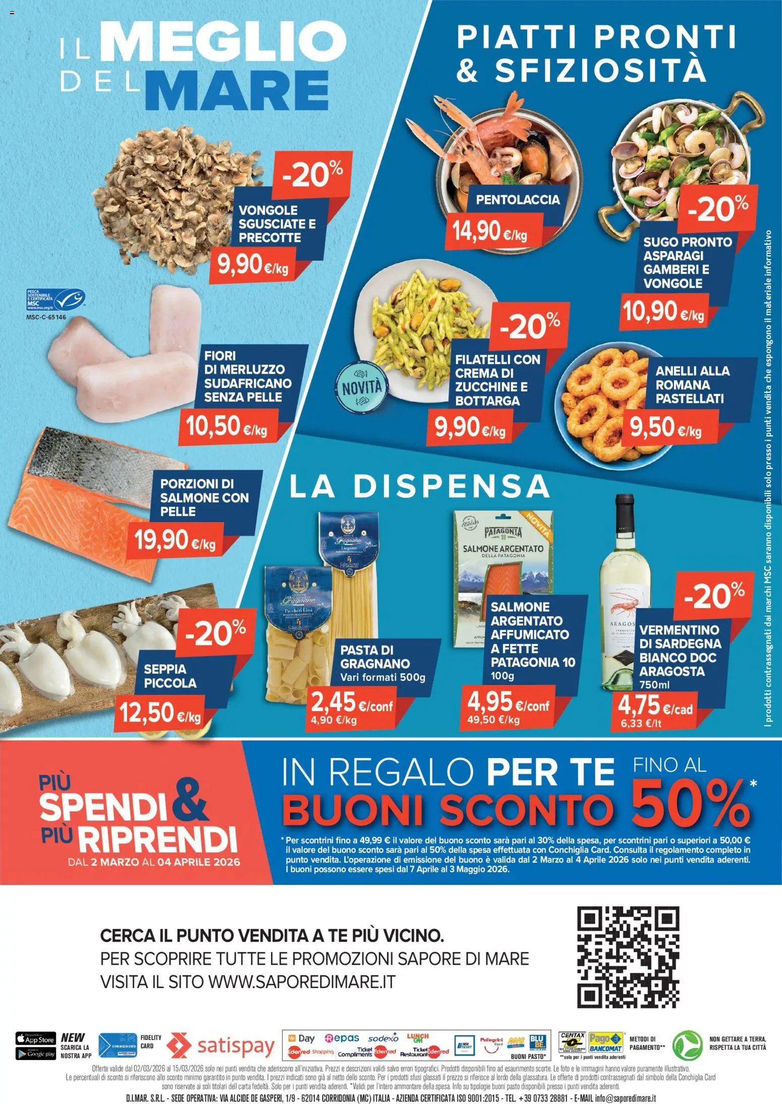 Volantino Sapore di mare del 02.03.2026 | Pagina: 2 | Prodotti: Merluzzo, Vongole, Asparagi, Zucchine
