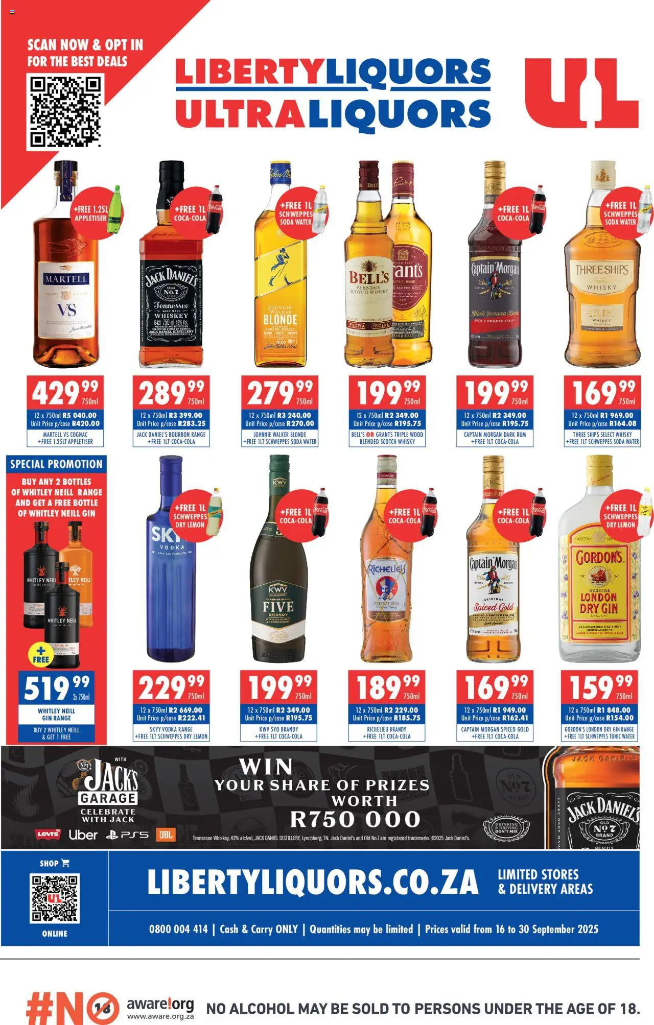 New Ultra Liquors catalogue – valid from 16.09.2025 | Page: 1 | Products: Tonic, Bourbon, Vodka, Ensalada de quino