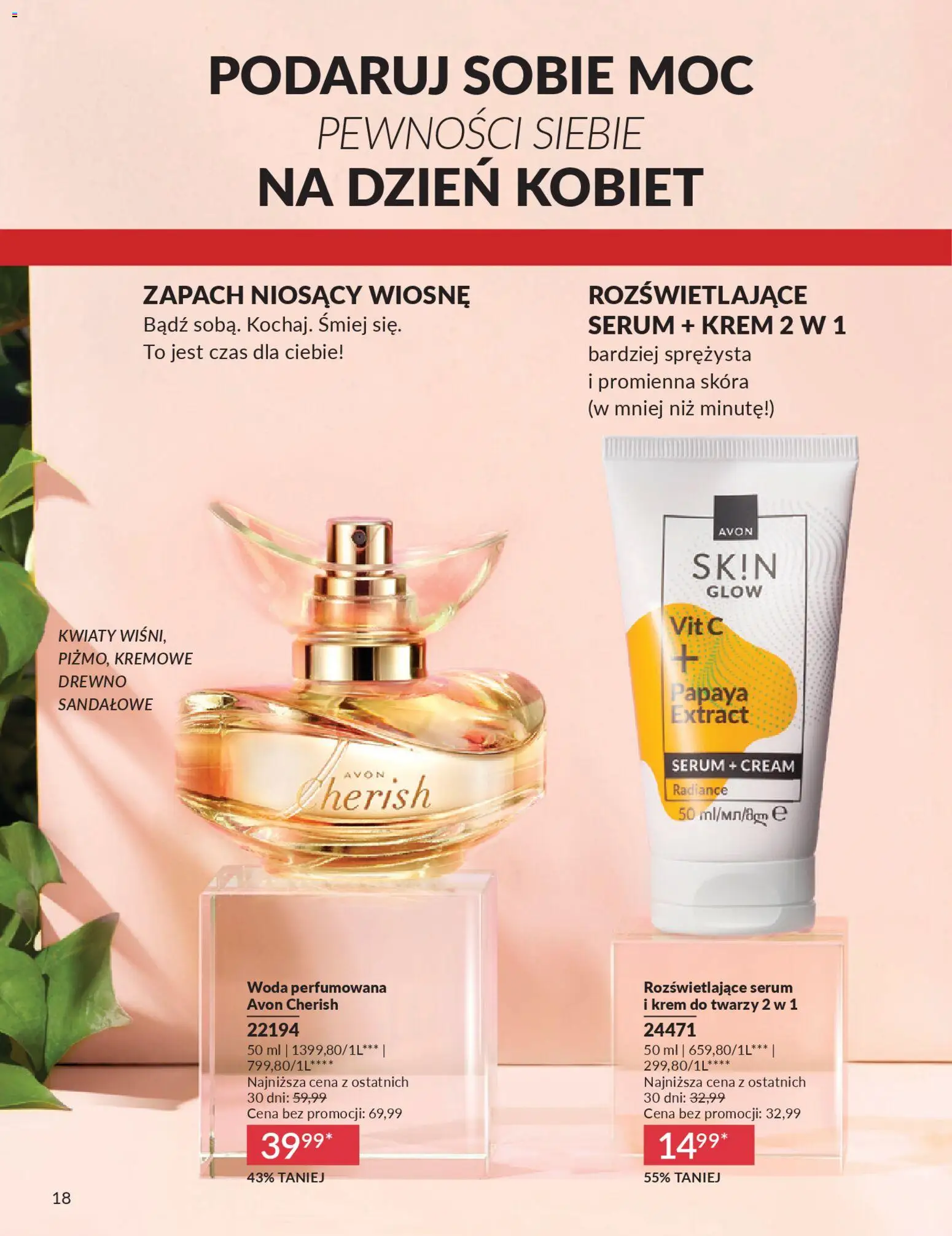 Avon Katalog 3 2026 od 01.03.2026 | Strona: 18 | Produkty: Zapach, Krem, Kwiaty, Krem do twarzy