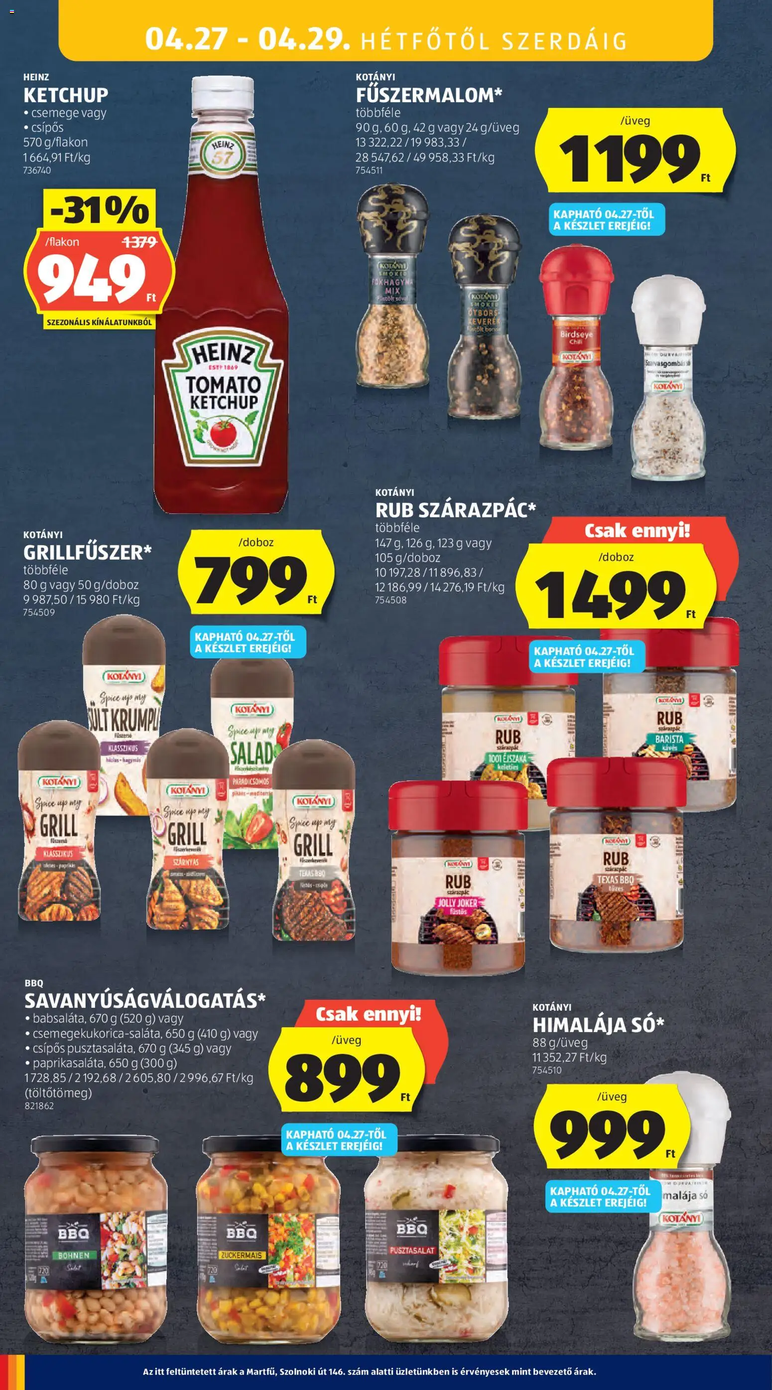 Aldi akciós ujság - amely érvényes a következő dátumtól: 23.04.2026 | Oldal: 46 | Termékek: Fokhagyma, Chili, Ketchup, Krumpli