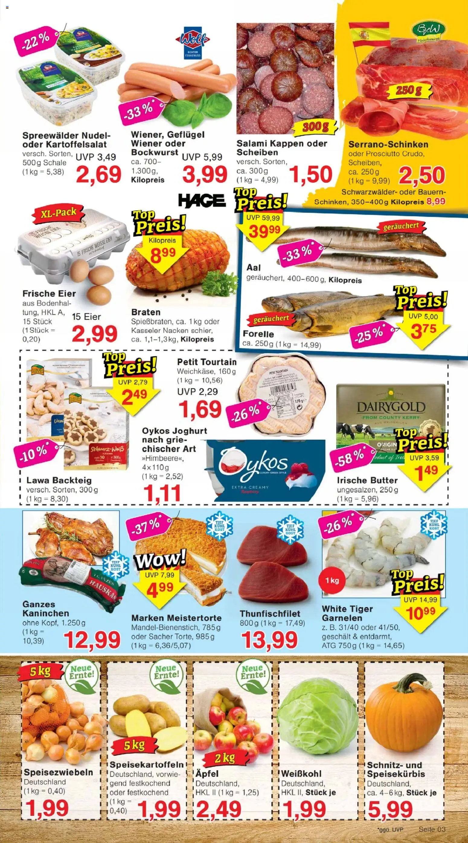 Jawoll Prospekt – gültig ab 27.10.2025 | Seite: 3 | Produkte: Top, Bockwurst, Butter, Kaninchen