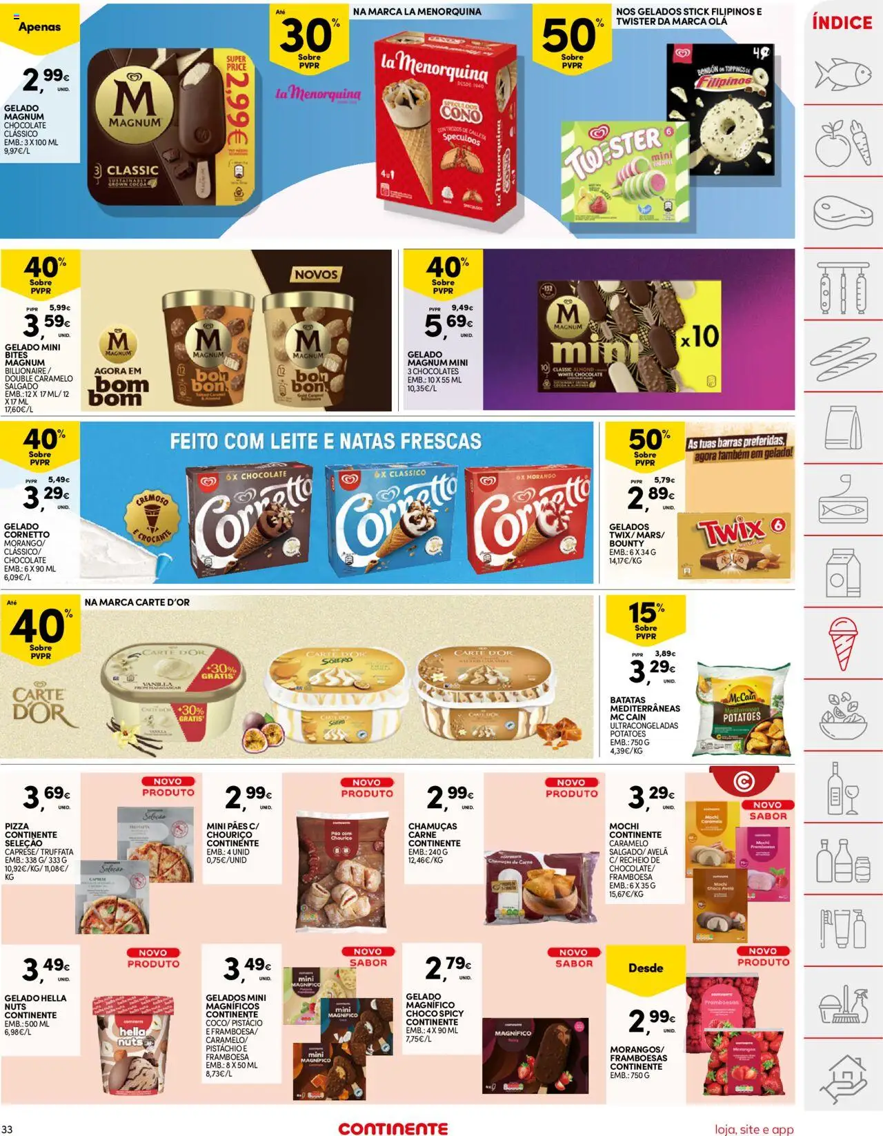 Continente folheto │ válido de 09.09.2025 | Página: 33 | Produtos: Framboesas, Pizza, Chouriço, Carne
