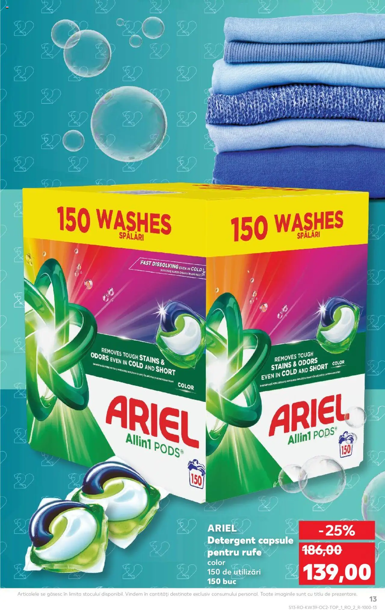 Kaufland RO akciós ujság - amely érvényes a következő dátumtól: 24.09.2025 | Oldal: 13 | Termékek: Ariel