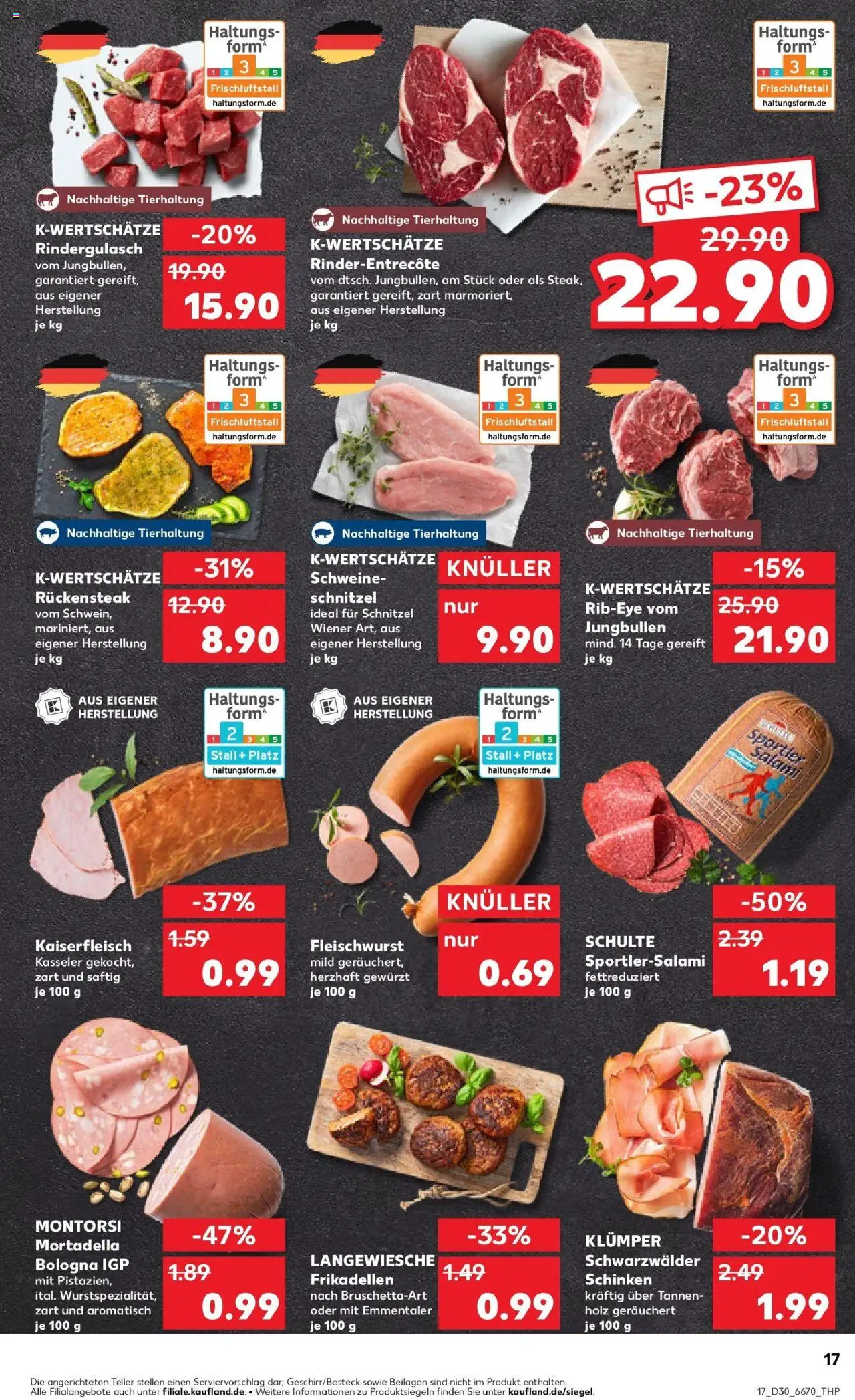 Kaufland prospekt Mönchengladbach	 - gültig ab dem 24.07.2025 | Seite: 17 | Produkte: Rindergulasch, Schnitzel, Salami, Schinken