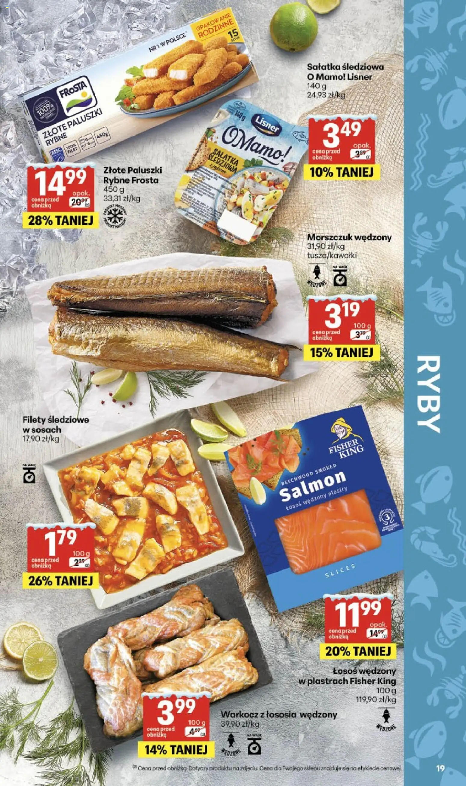 Delikatesy Centrum Gazetka - Sklepy Własne od 29.01.2026 | Strona: 19 | Produkty: Łosoś wędzony, Łosoś, Paluszki, Sałatka