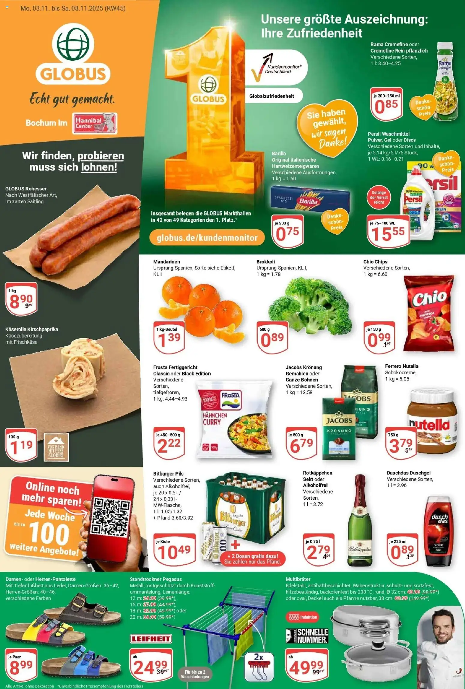 Globus prospekt Bochum-Riemke	 – gültig ab 02.11.2025 | Seite: 1 | Produkte: Sekt, Duschdas, Brokkoli, Chips