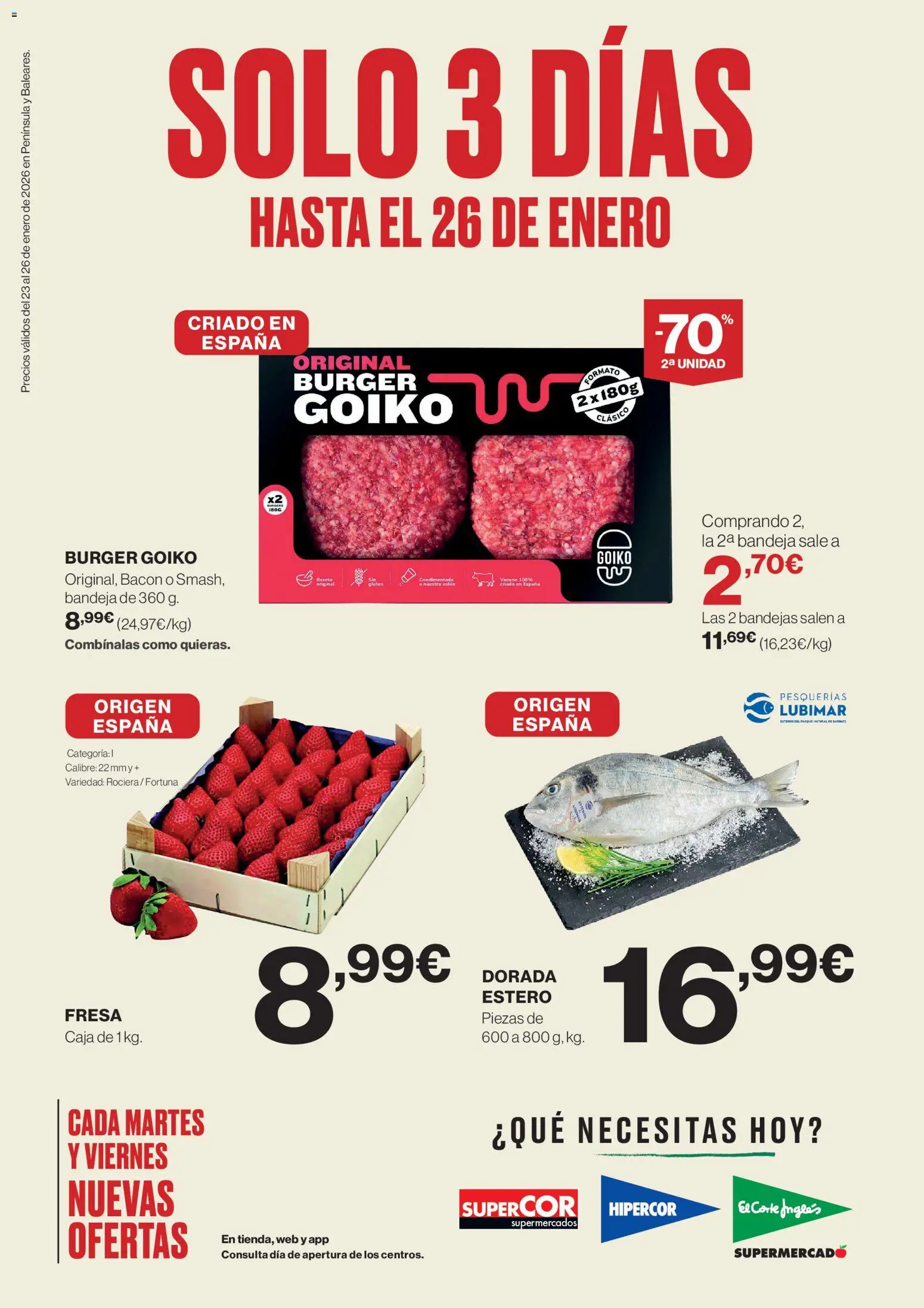 Hipercor catálogo │ válido desde el 23.01.2026 | Página: 1 | Productos: Bandeja, Caja