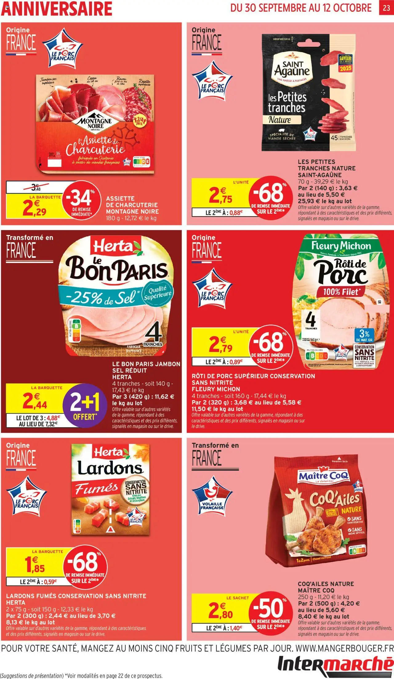 {H1} | Page: 23 | Produits: Volaille, Lardons, Jambon, Porc