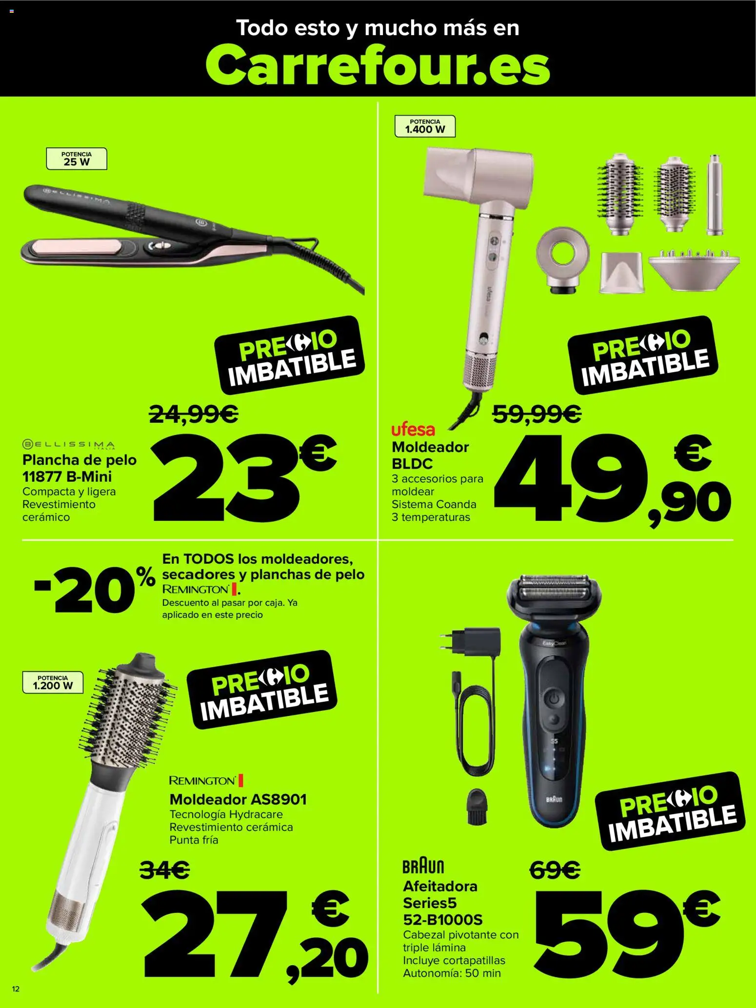 Carrefour Cyber Week │ válido desde el 02.12.2025 | Página: 12 | Productos: Afeitadora, Plancha, Plancha de pelo